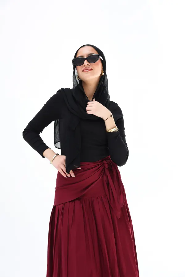 Burguandy Scart Skirt