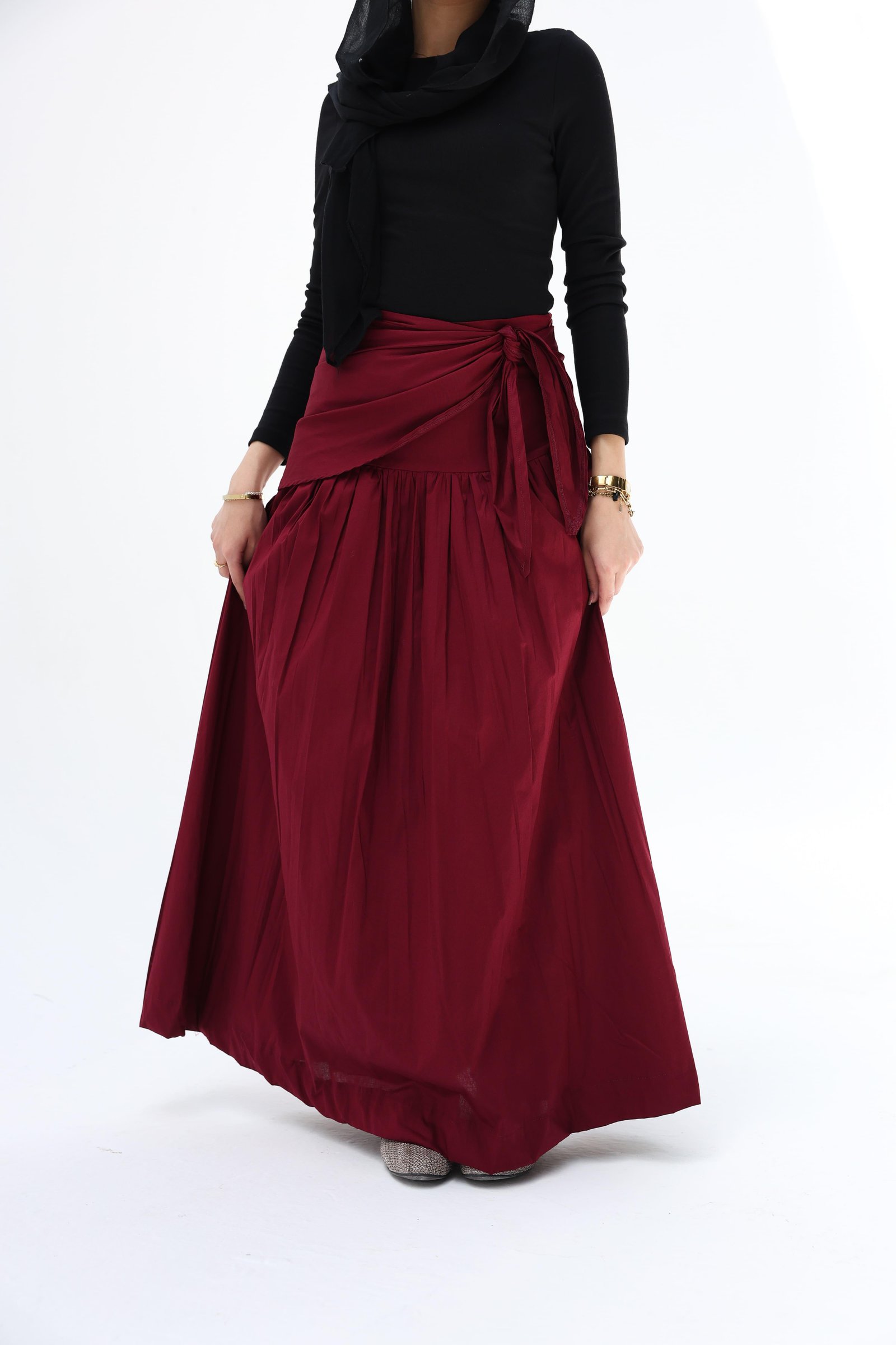 Burguandy Scart Skirt