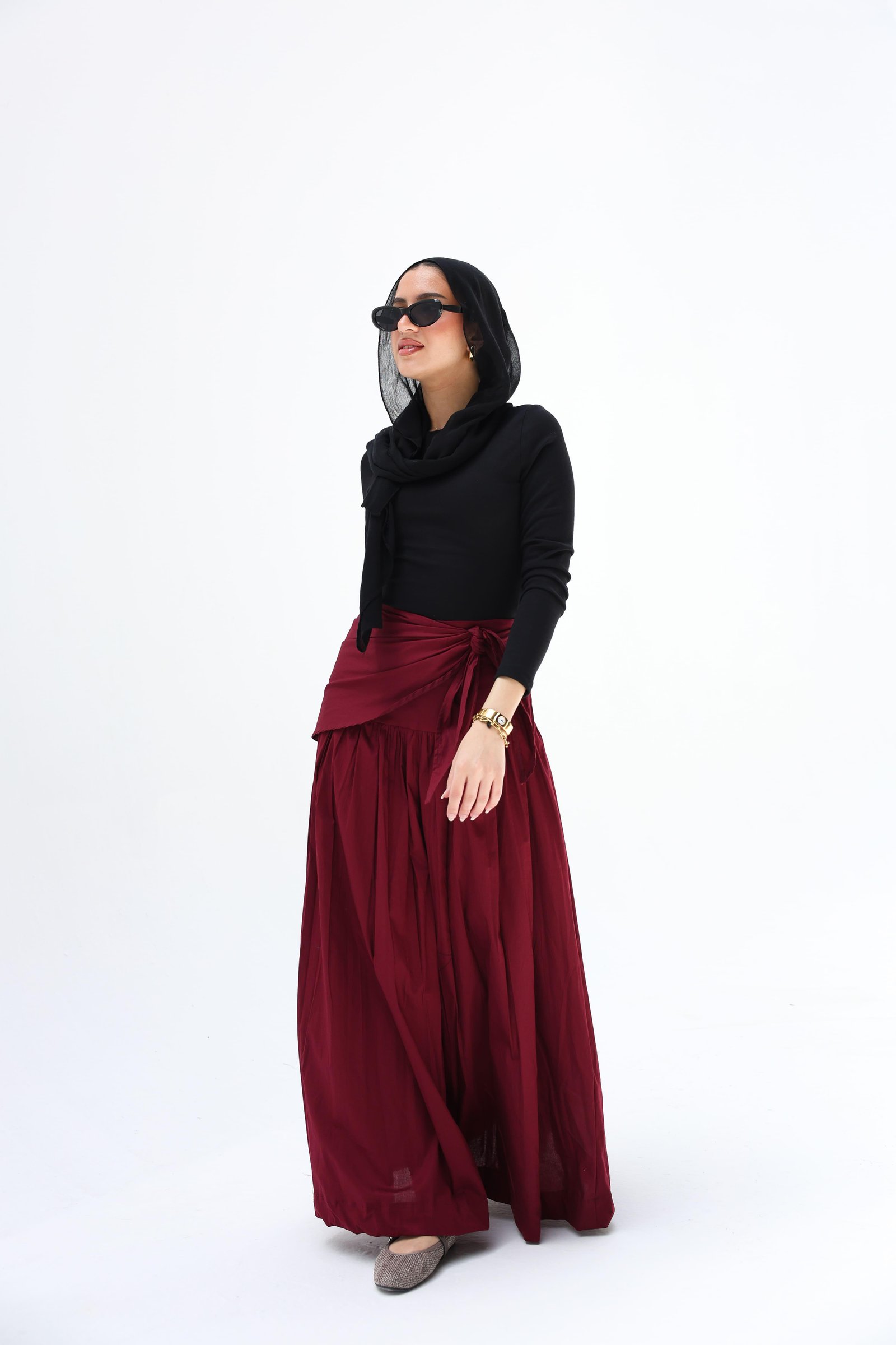 Burguandy Scart Skirt