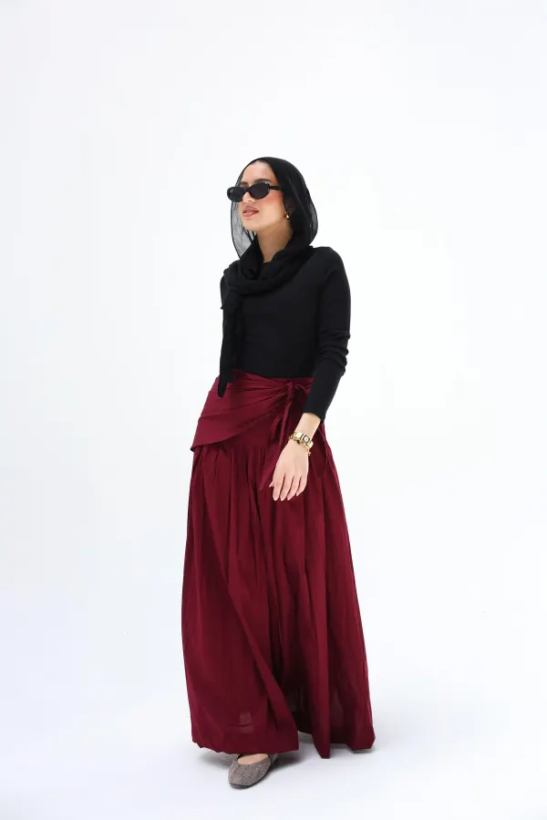 Burguandy Scart Skirt