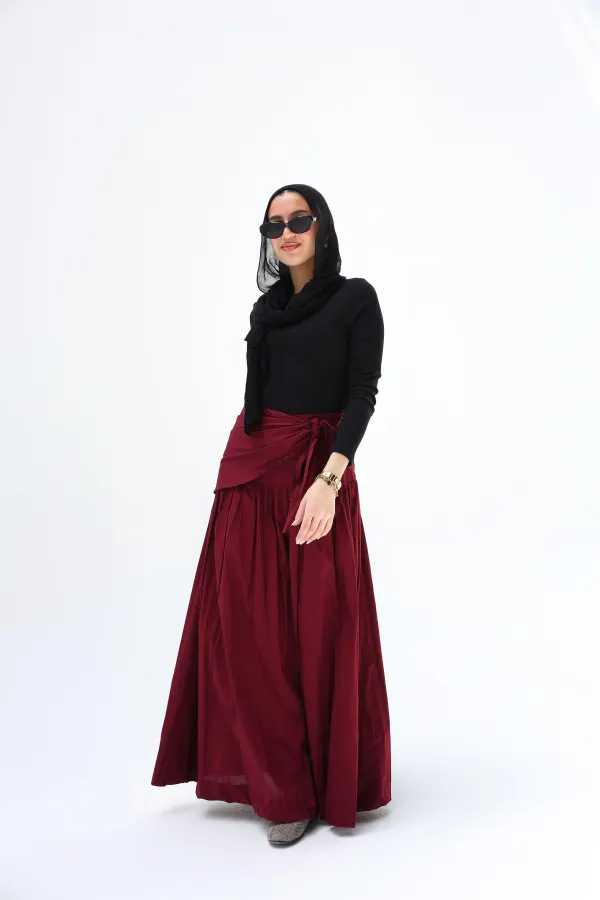 Burguandy Scart Skirt