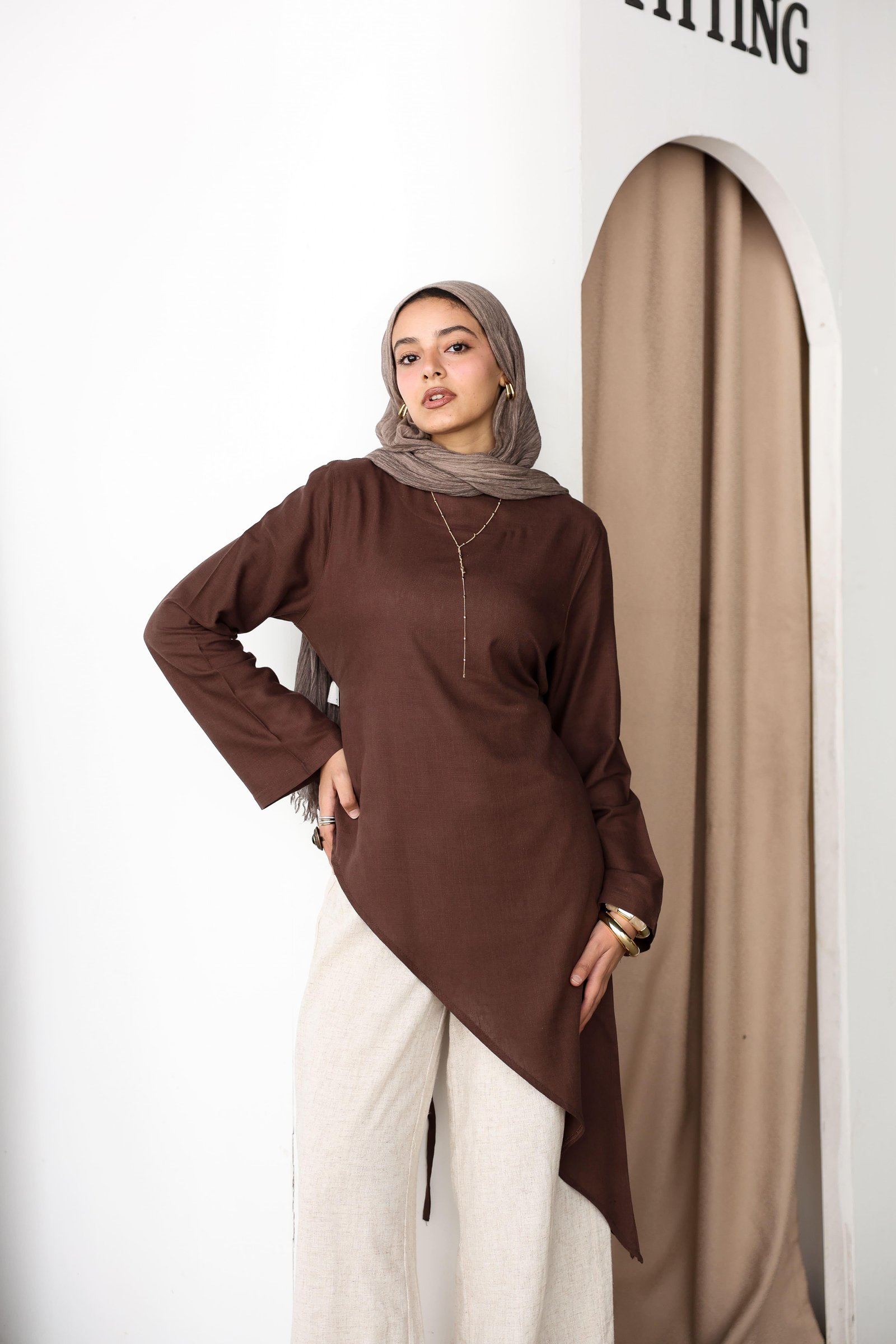 Brown Lace Top