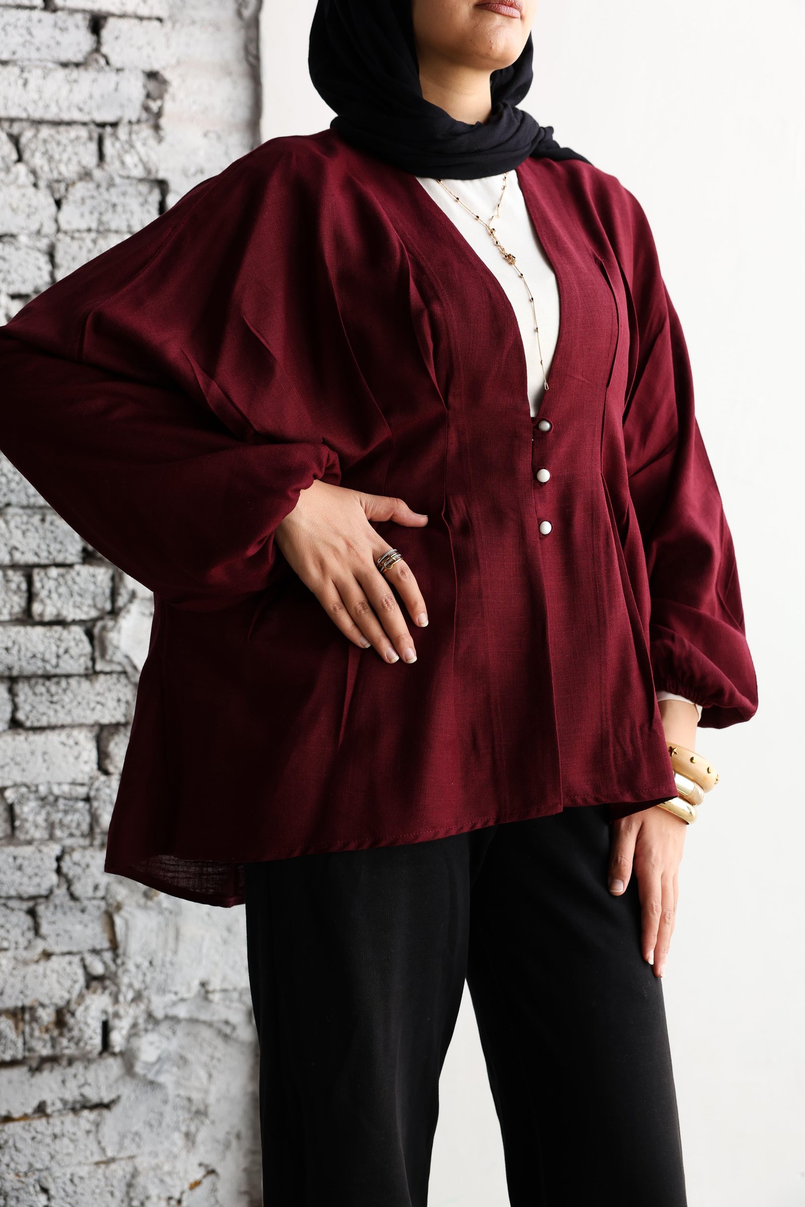 Burguandy Ayla Blouse