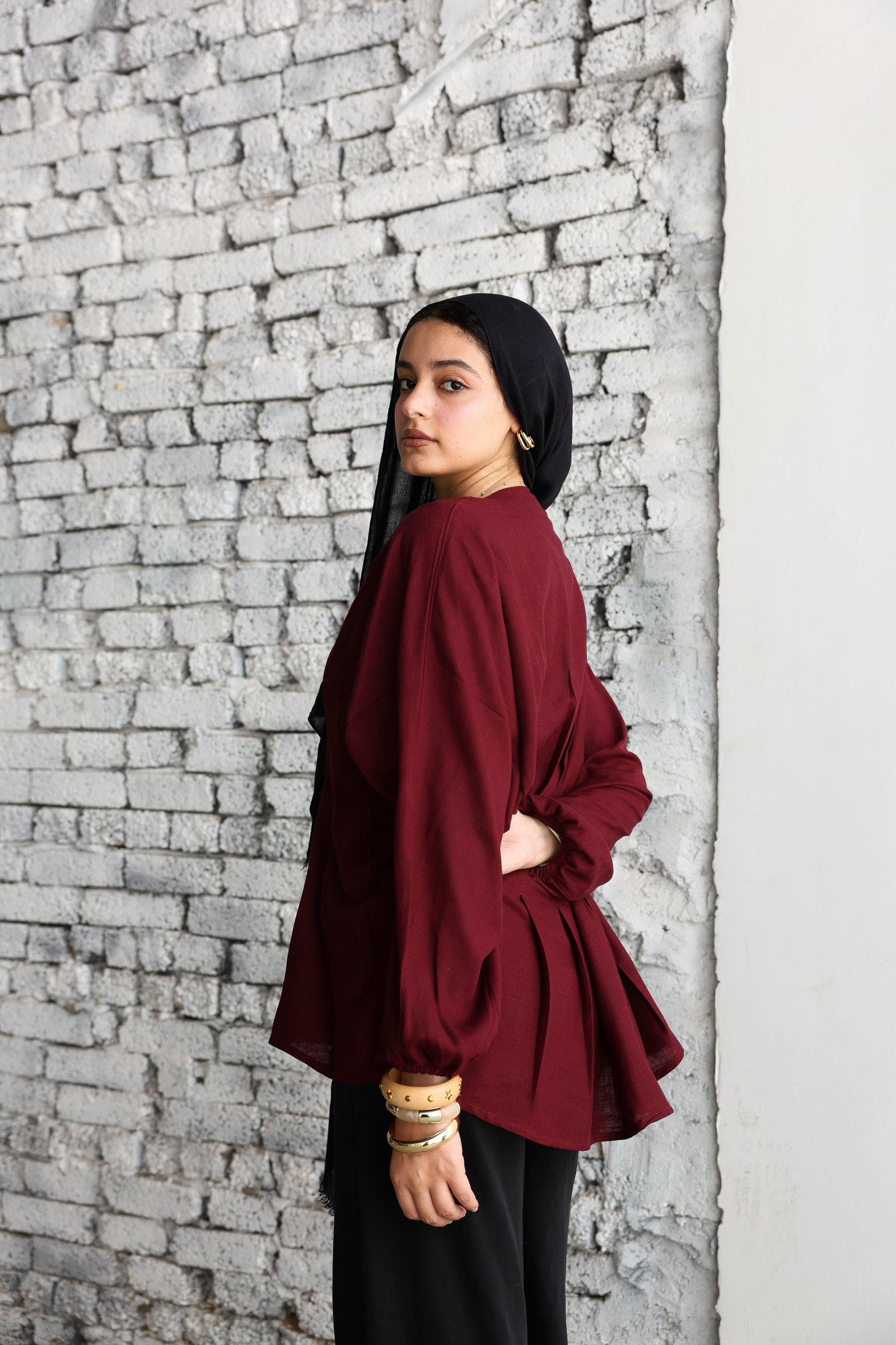 Burguandy Ayla Blouse