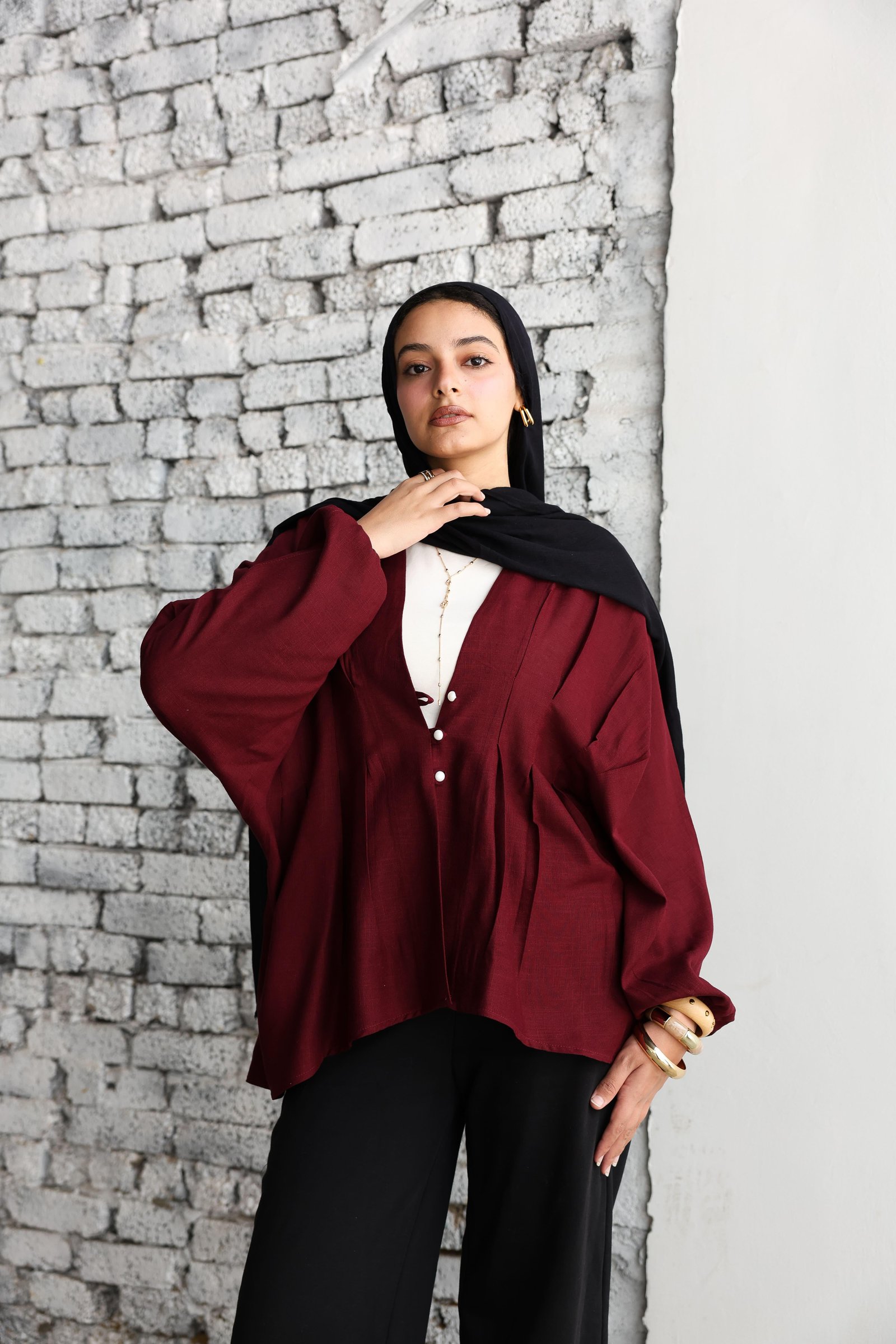 Burguandy Ayla Blouse