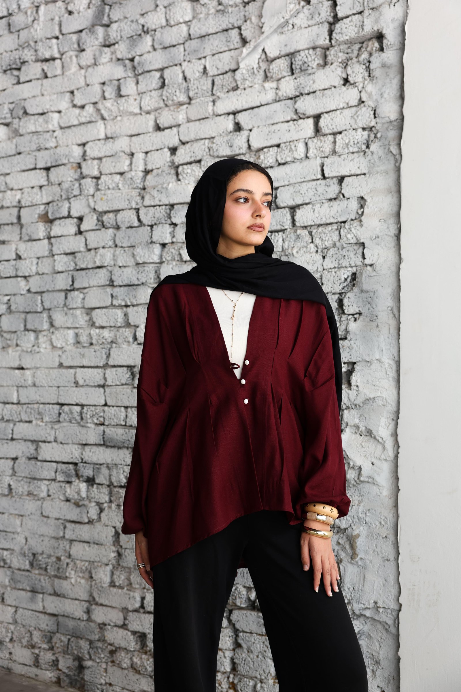 Burguandy Ayla Blouse
