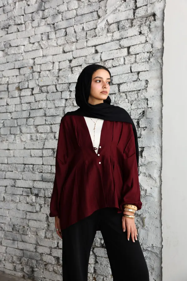 Burguandy Ayla Blouse