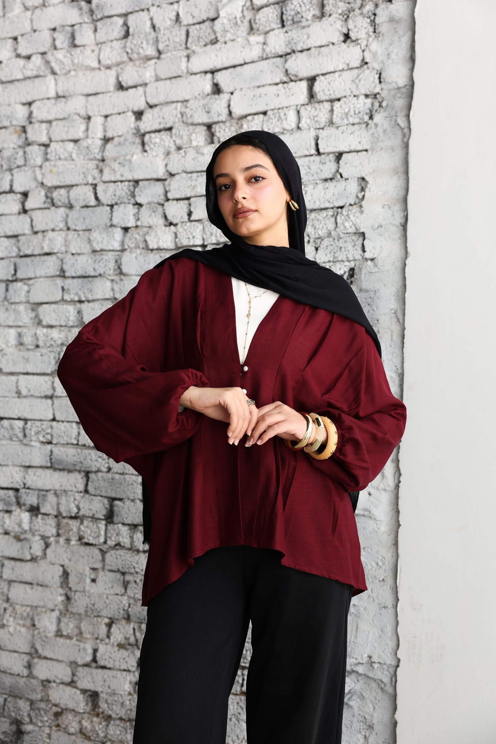 Burguandy Ayla Blouse