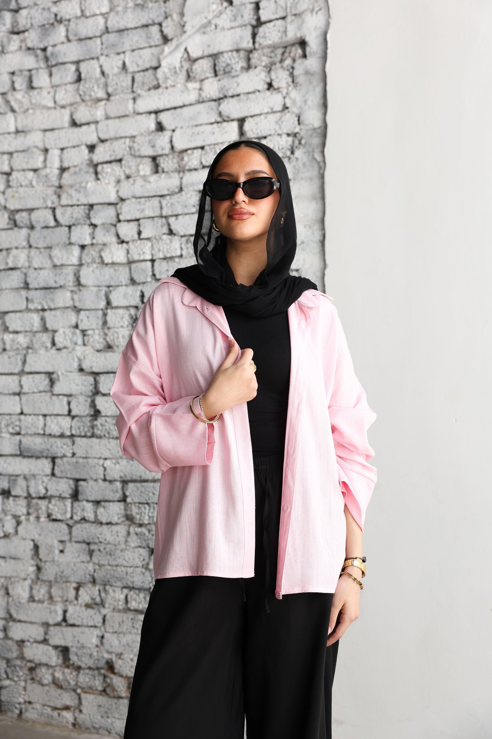 Baby pink Linen Shirt