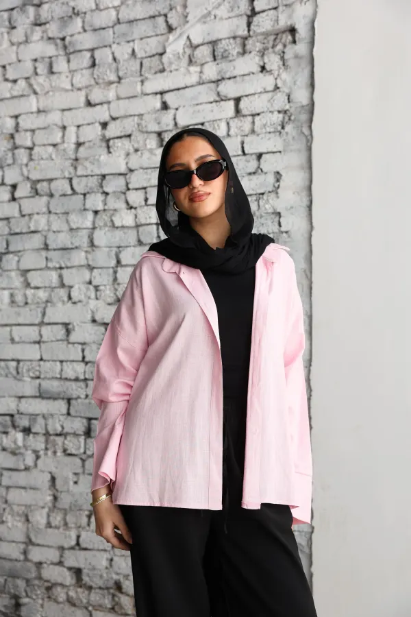 Baby pink Linen Shirt