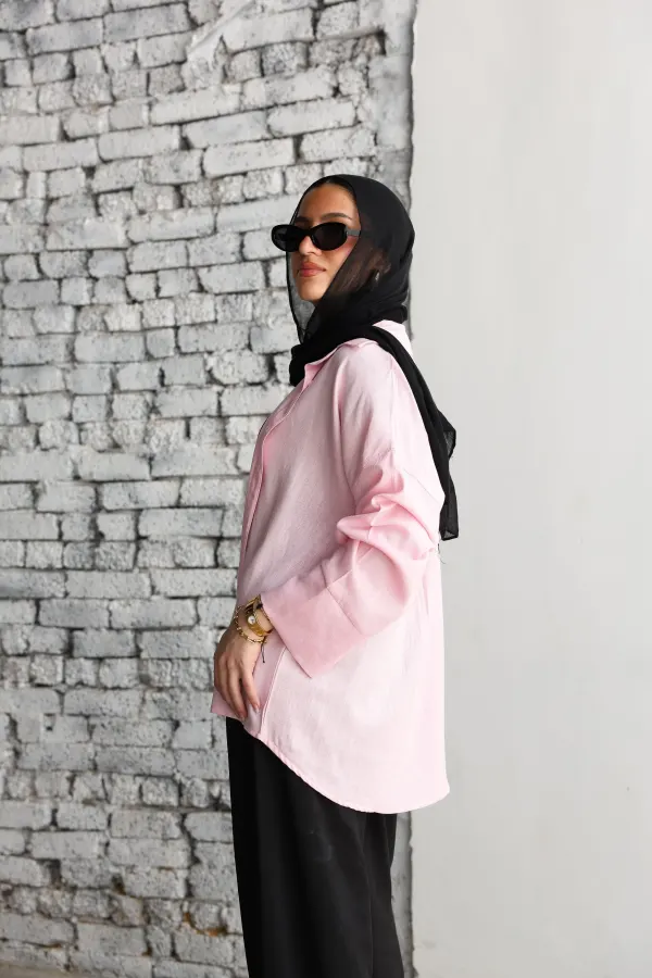 Baby pink Linen Shirt
