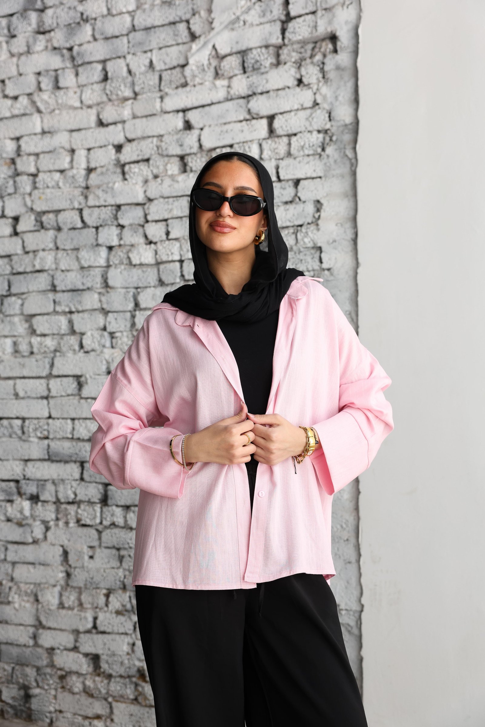 Baby pink Linen Shirt