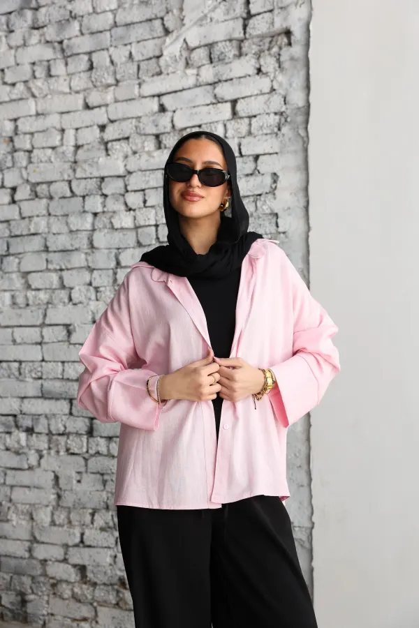 Baby pink Linen Shirt