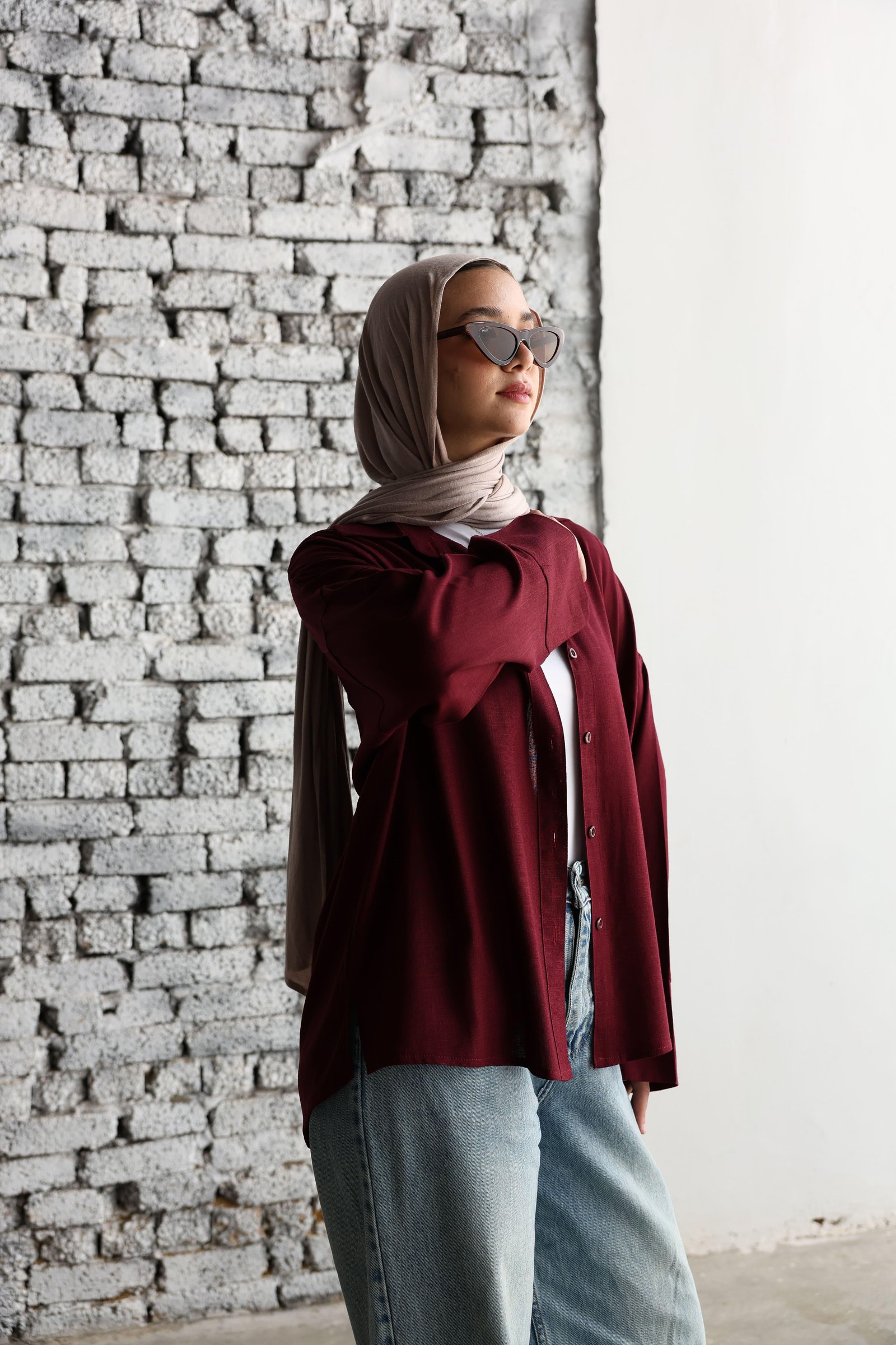 Burgandy Linen Shirt