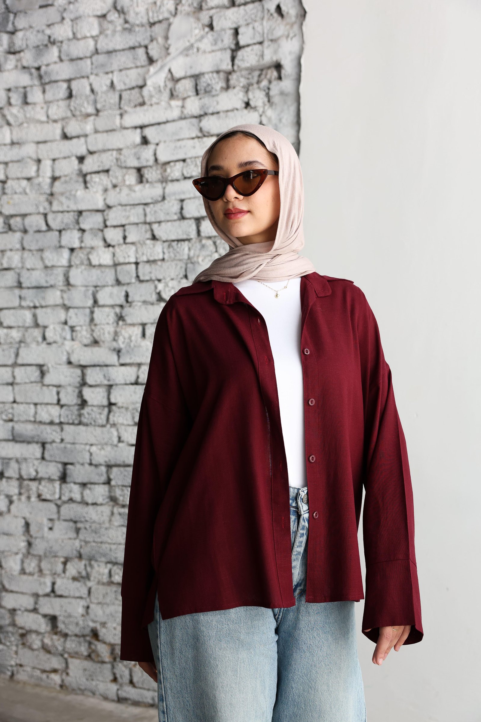 Burgandy Linen Shirt