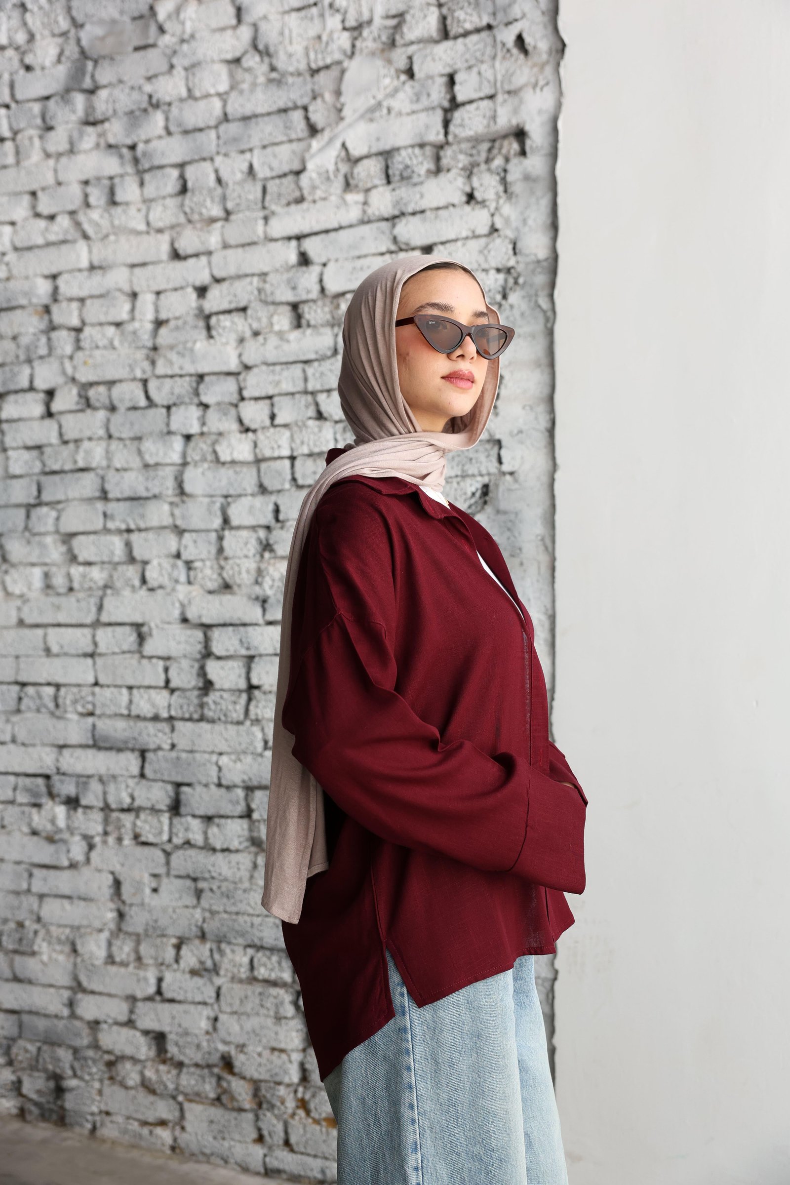 Burgandy Linen Shirt
