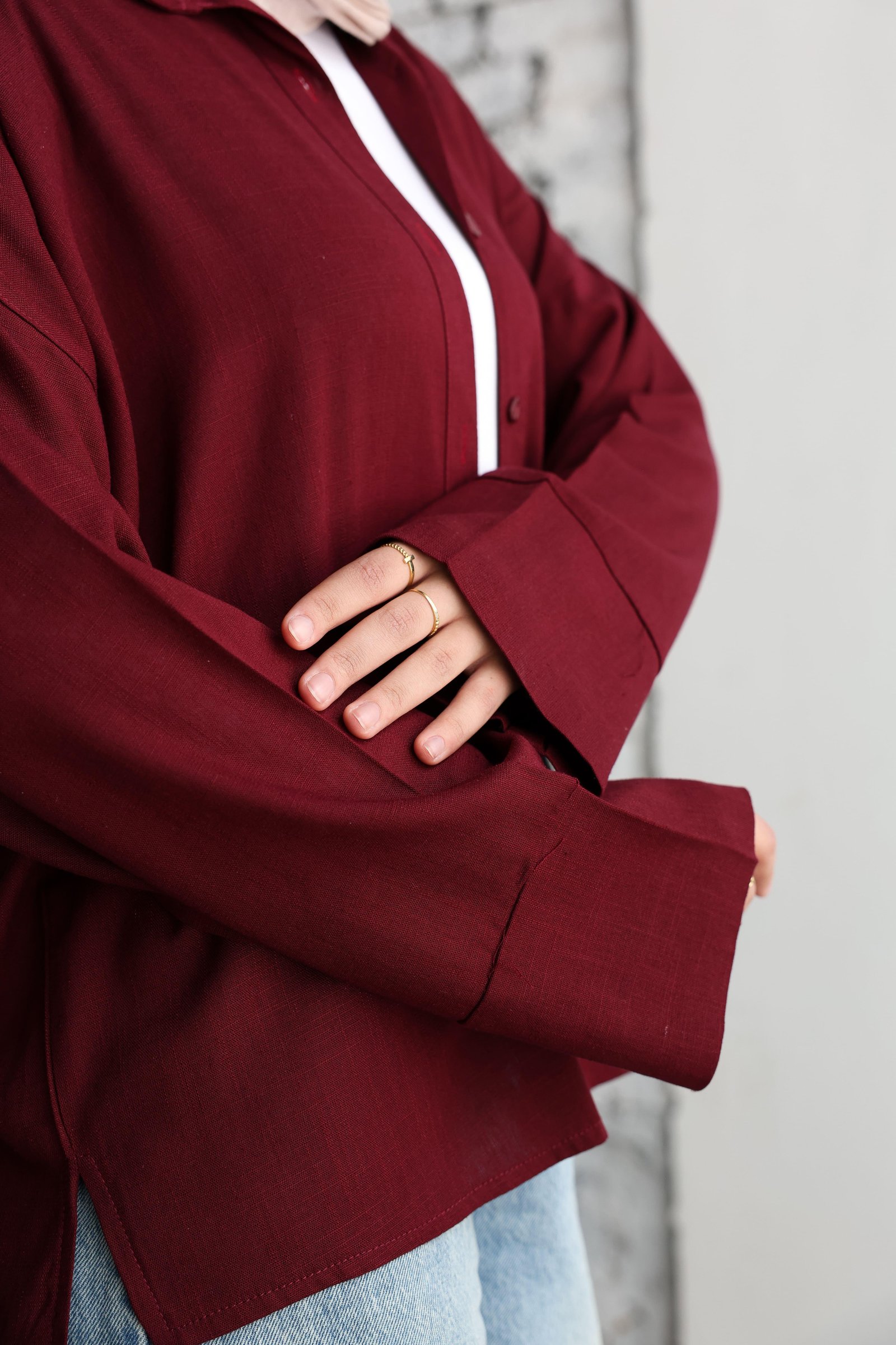 Burgandy Linen Shirt