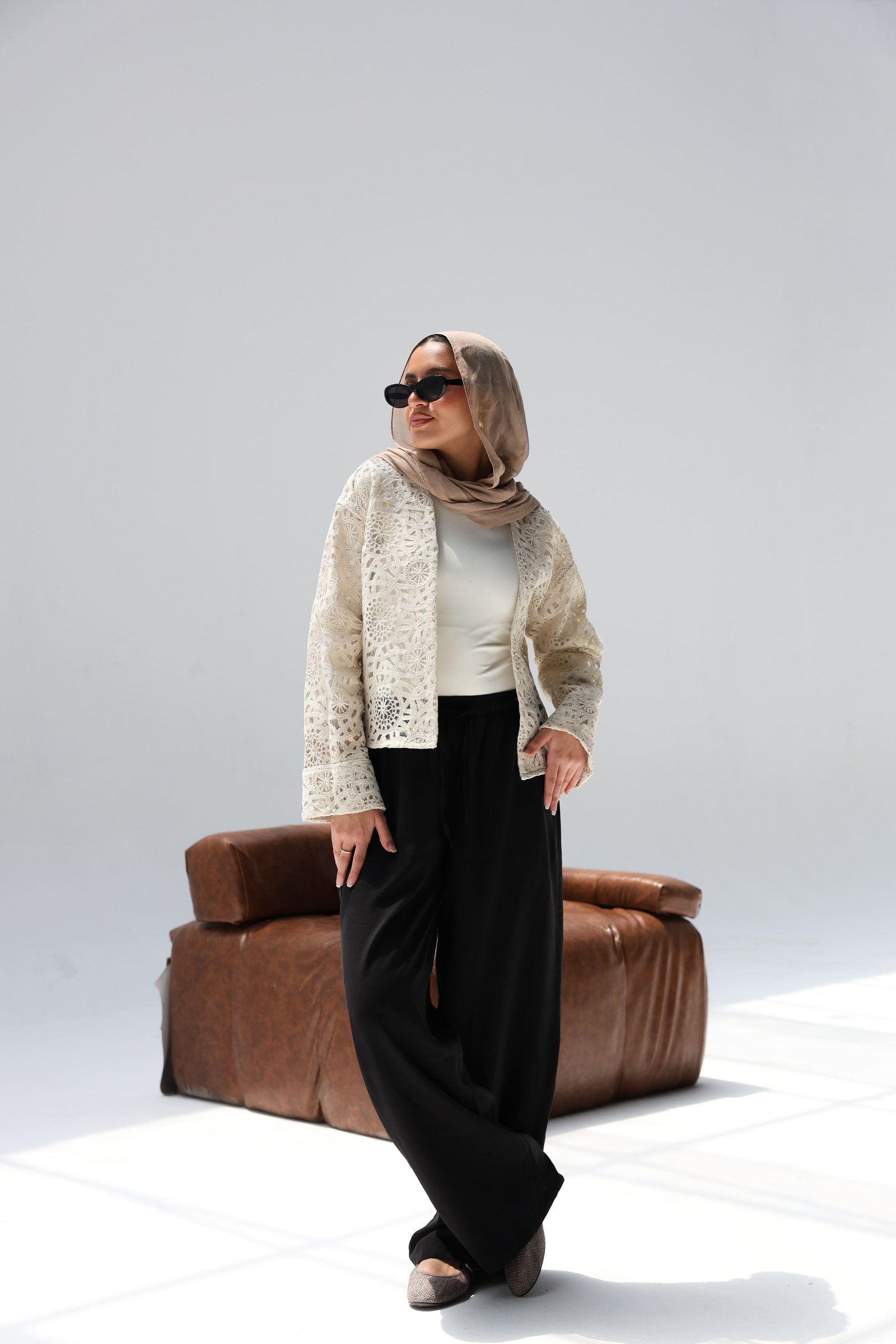 Eyelet kimono