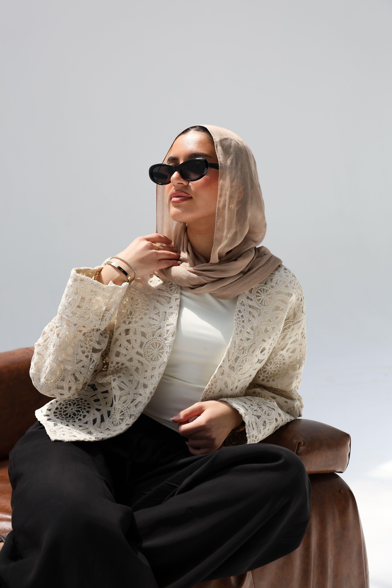 Eyelet kimono