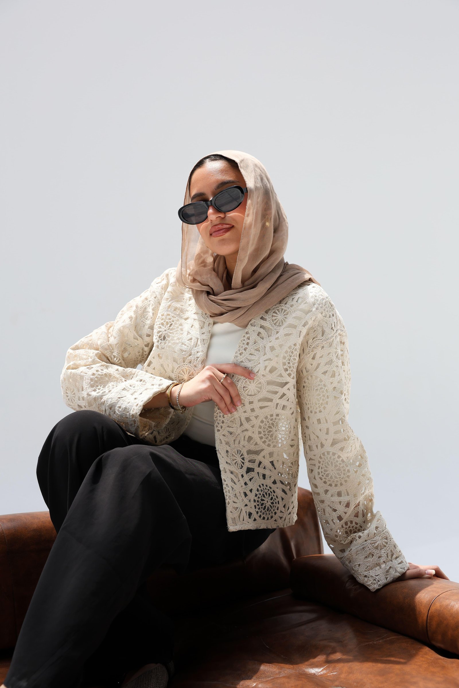 Eyelet kimono