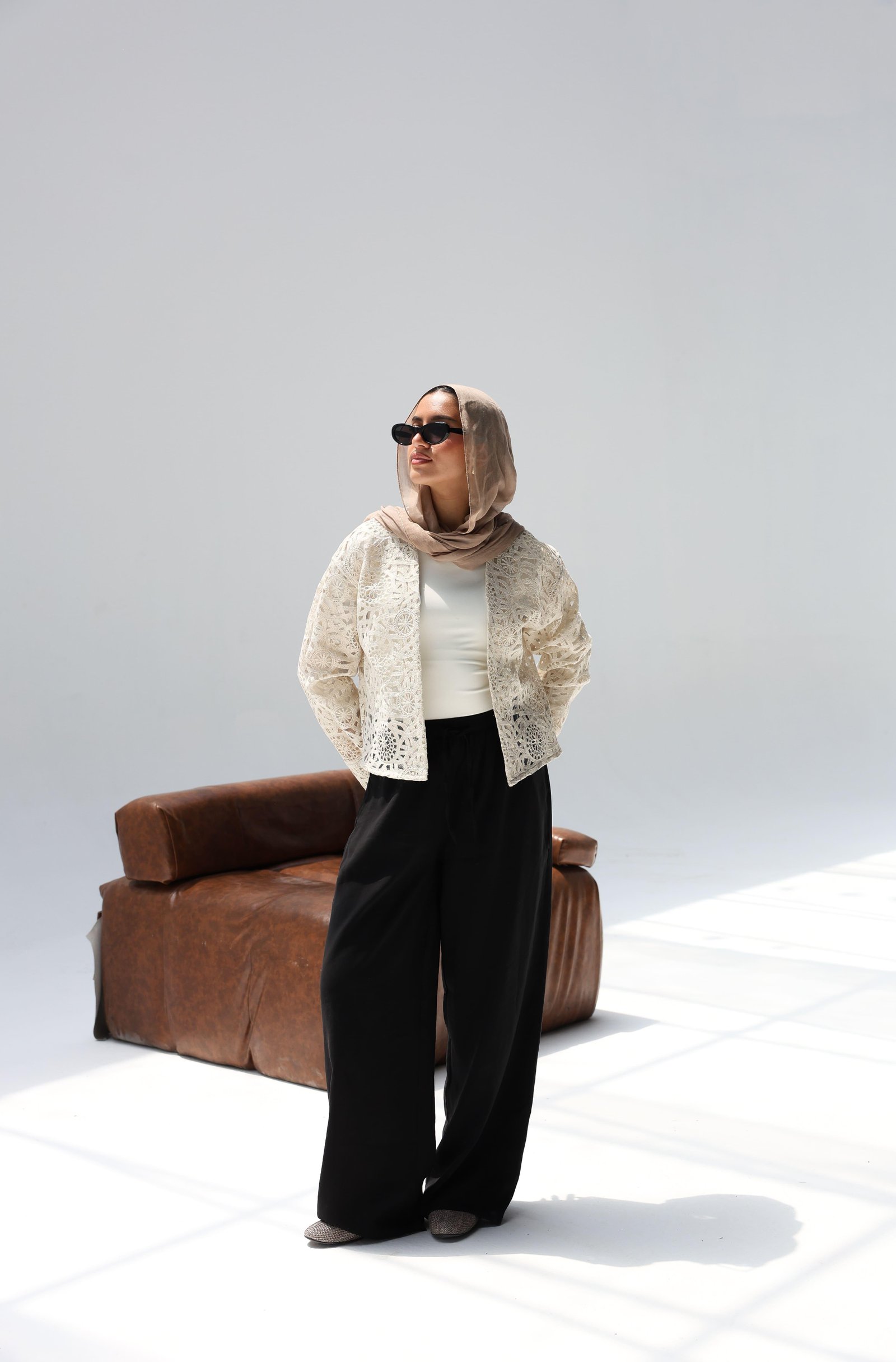 Eyelet kimono