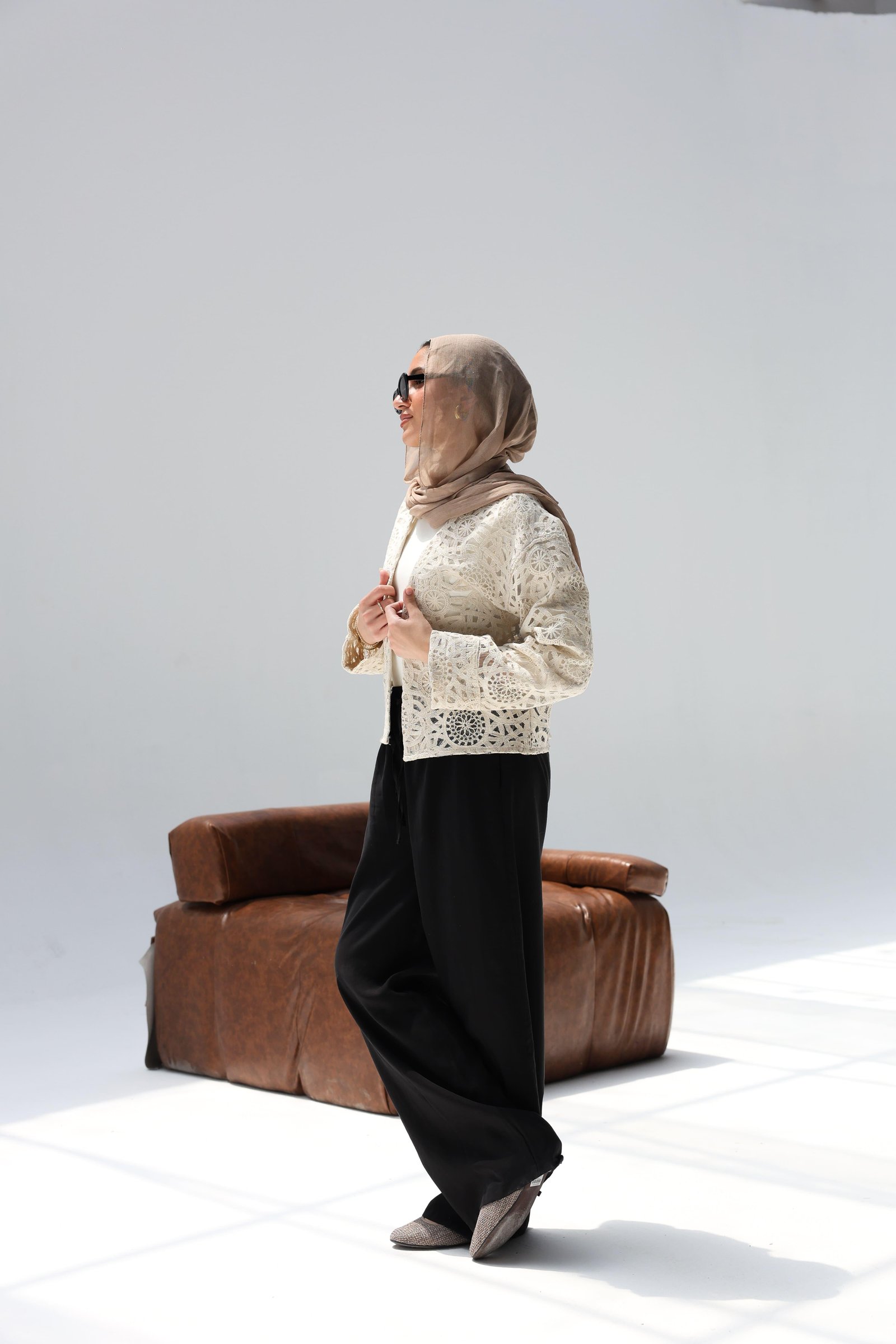 Eyelet kimono