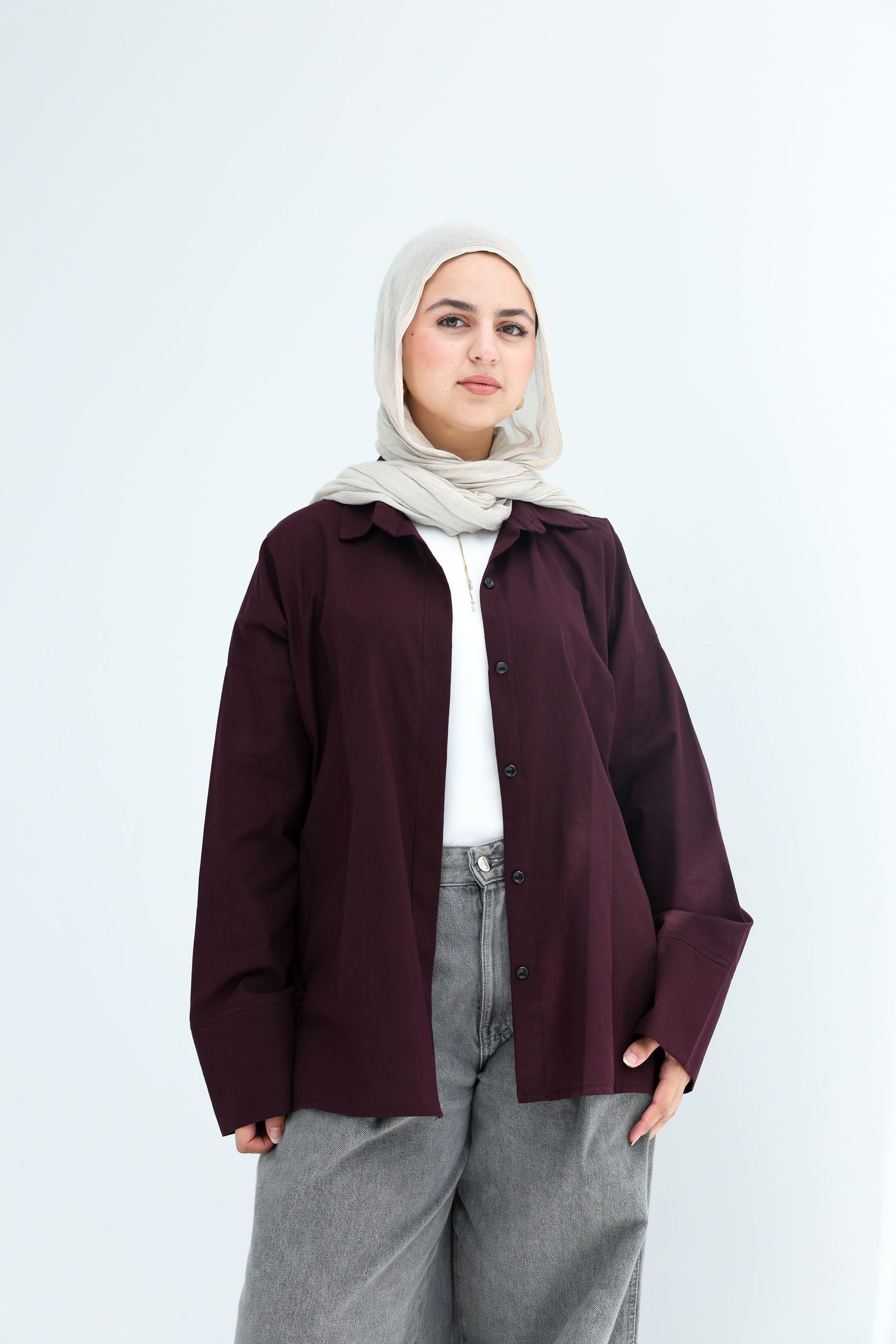 Burgandy Linen Shirt