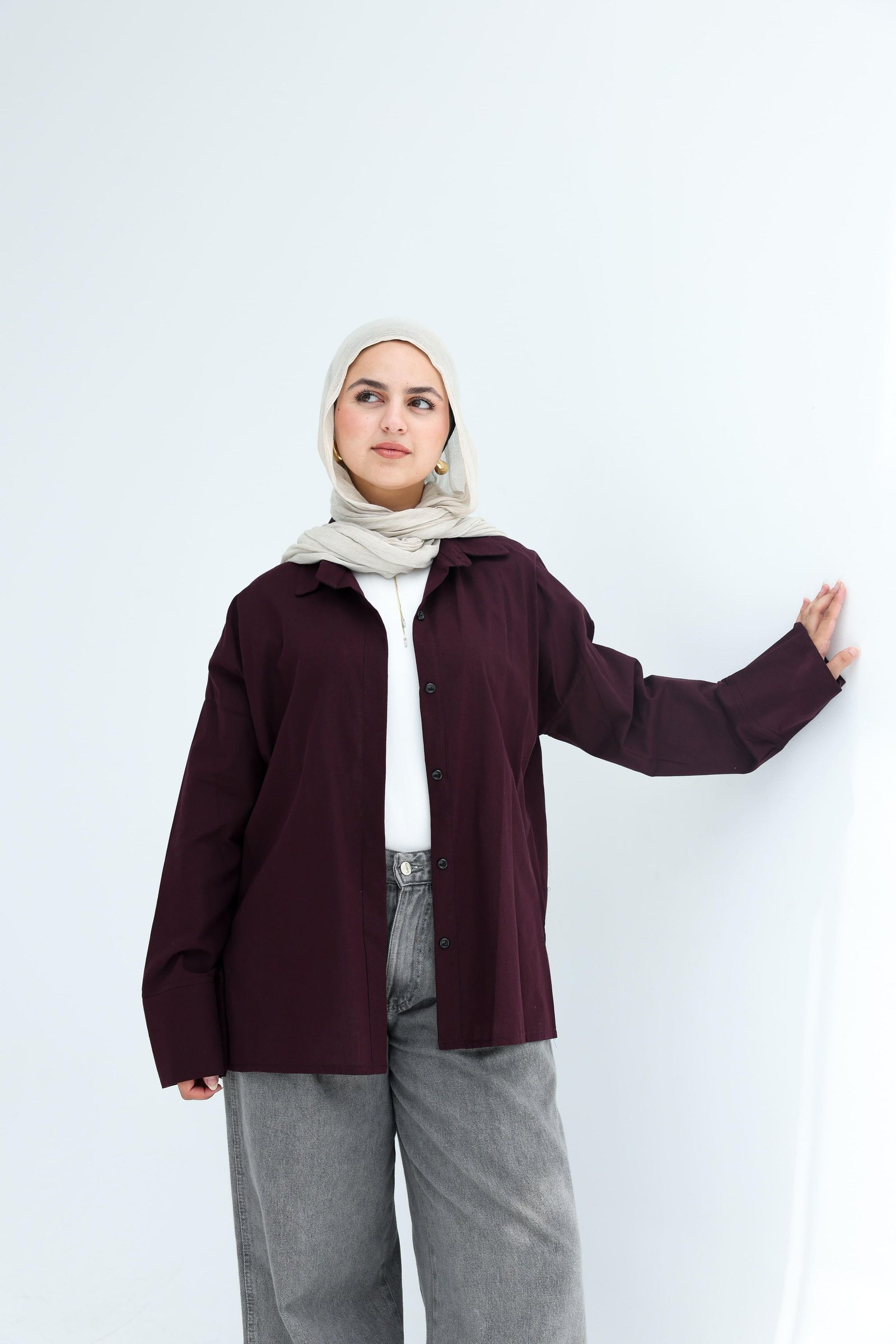 Burgandy Linen Shirt