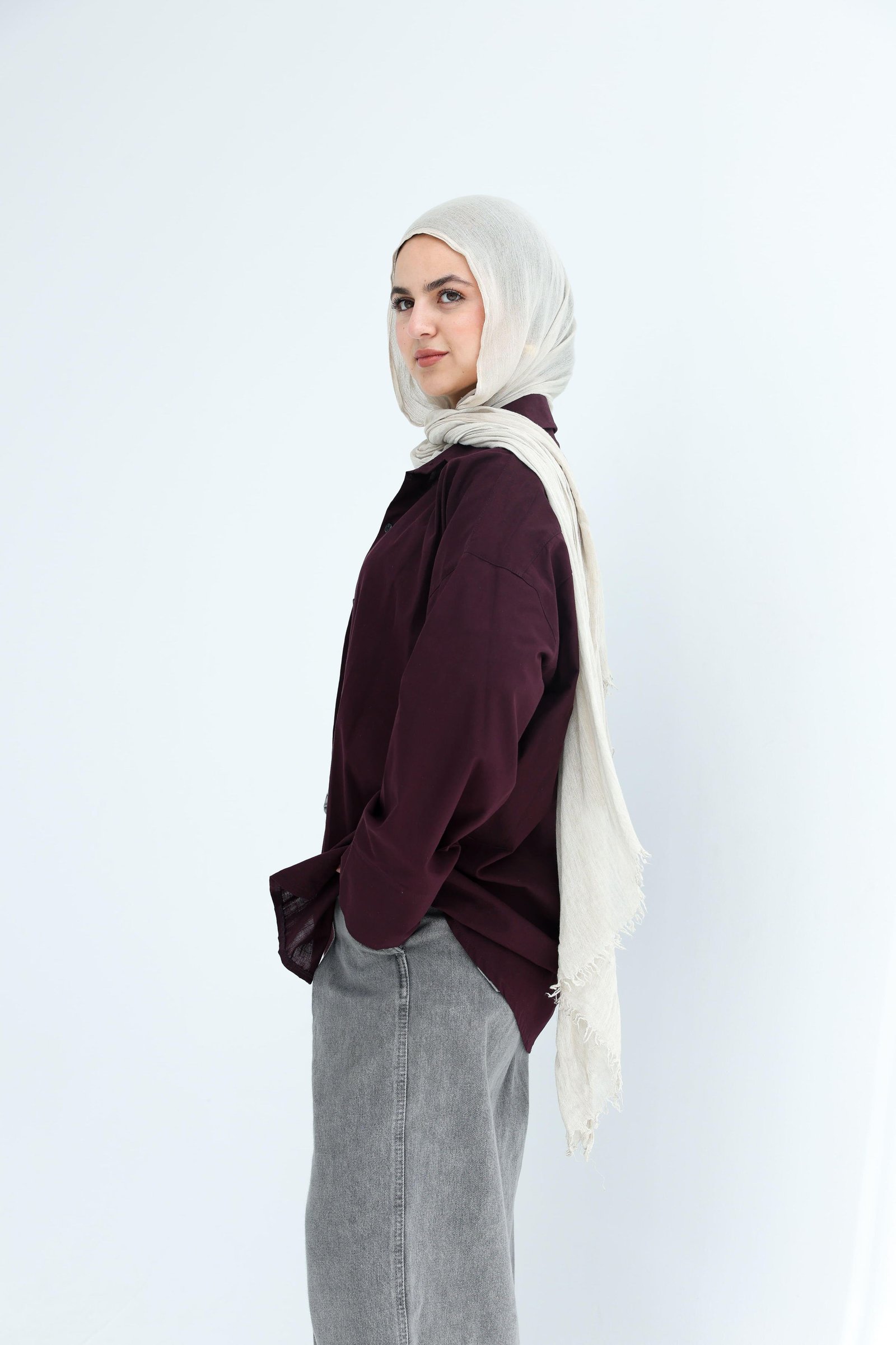 Burgandy Linen Shirt