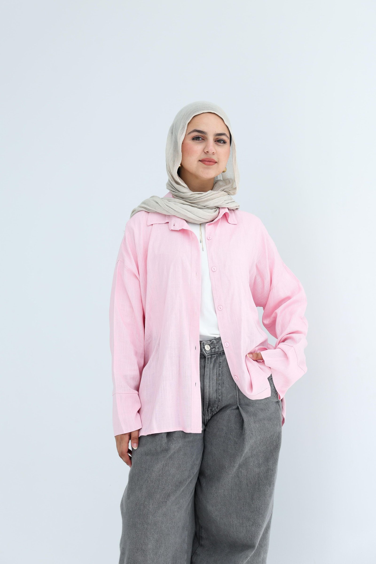 Baby pink Linen Shirt