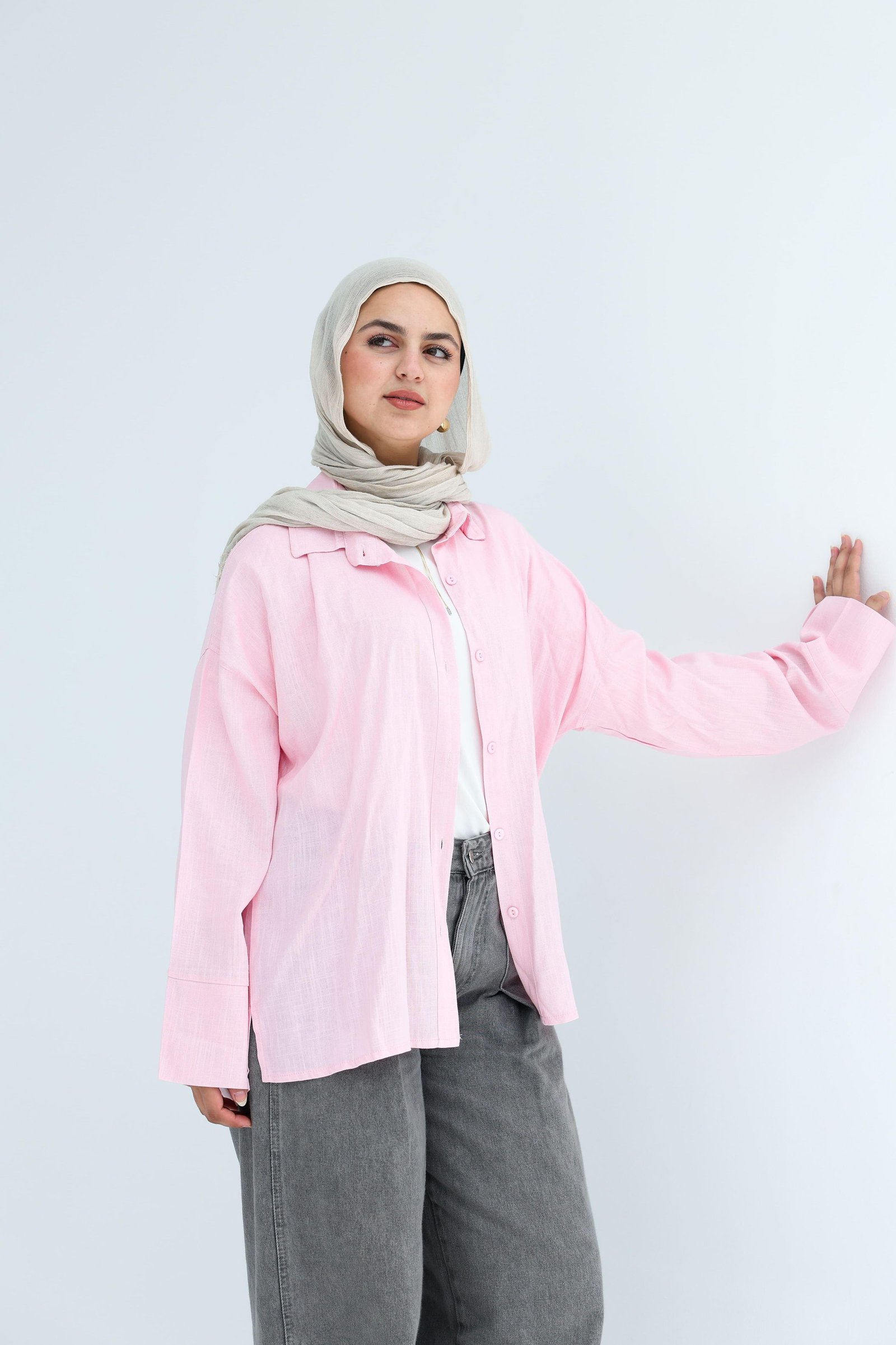 Baby pink Linen Shirt