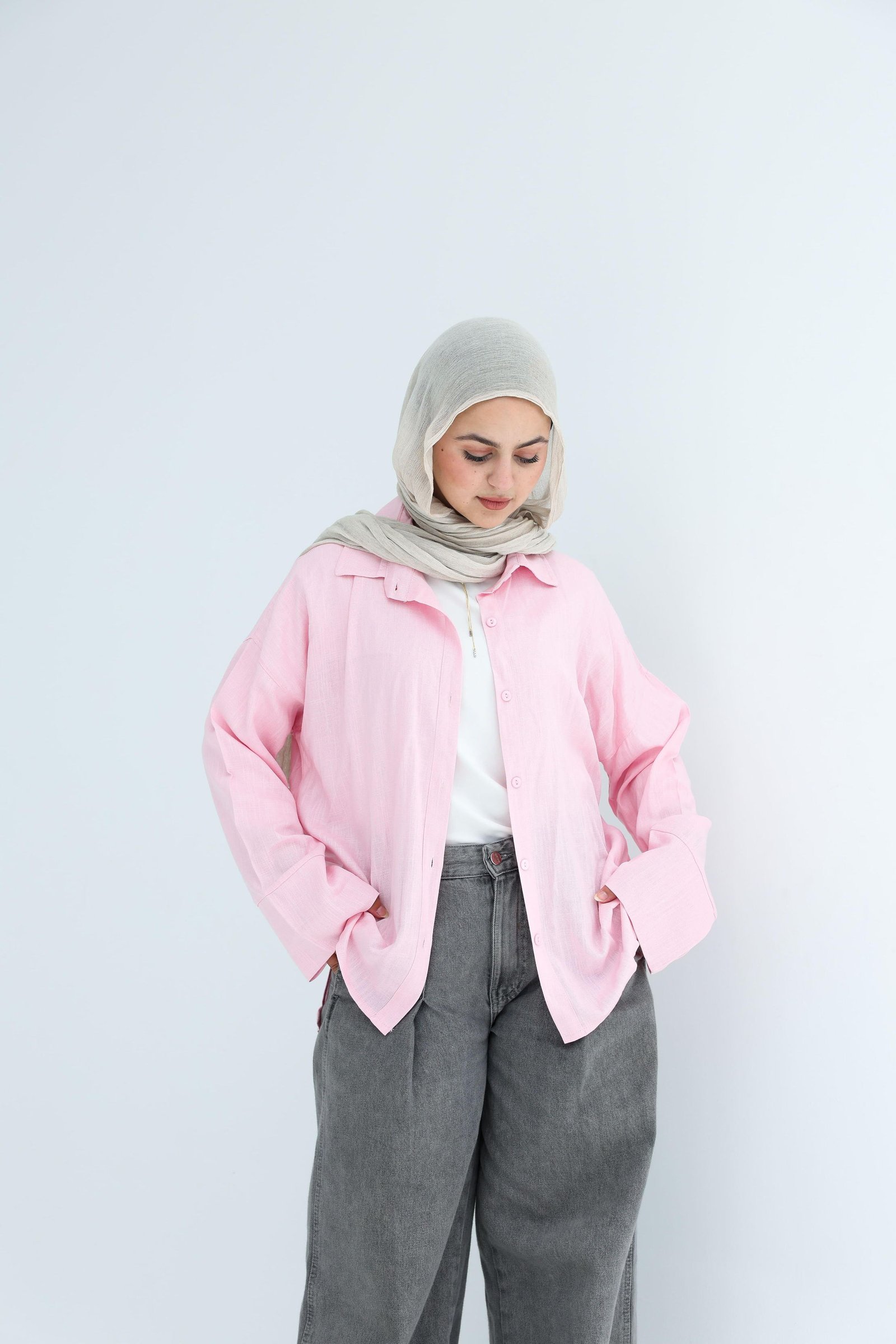 Baby pink Linen Shirt