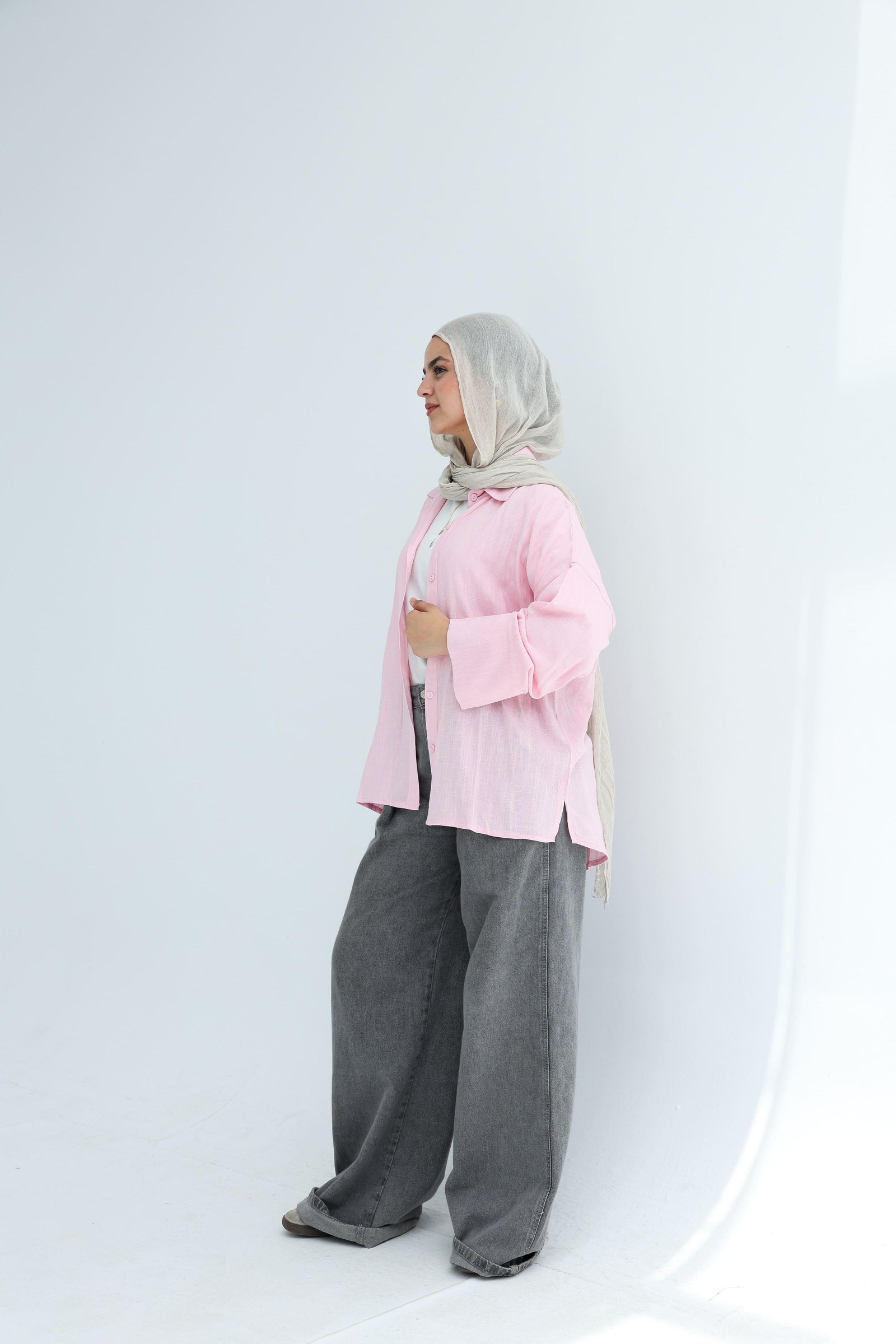 Baby pink Linen Shirt