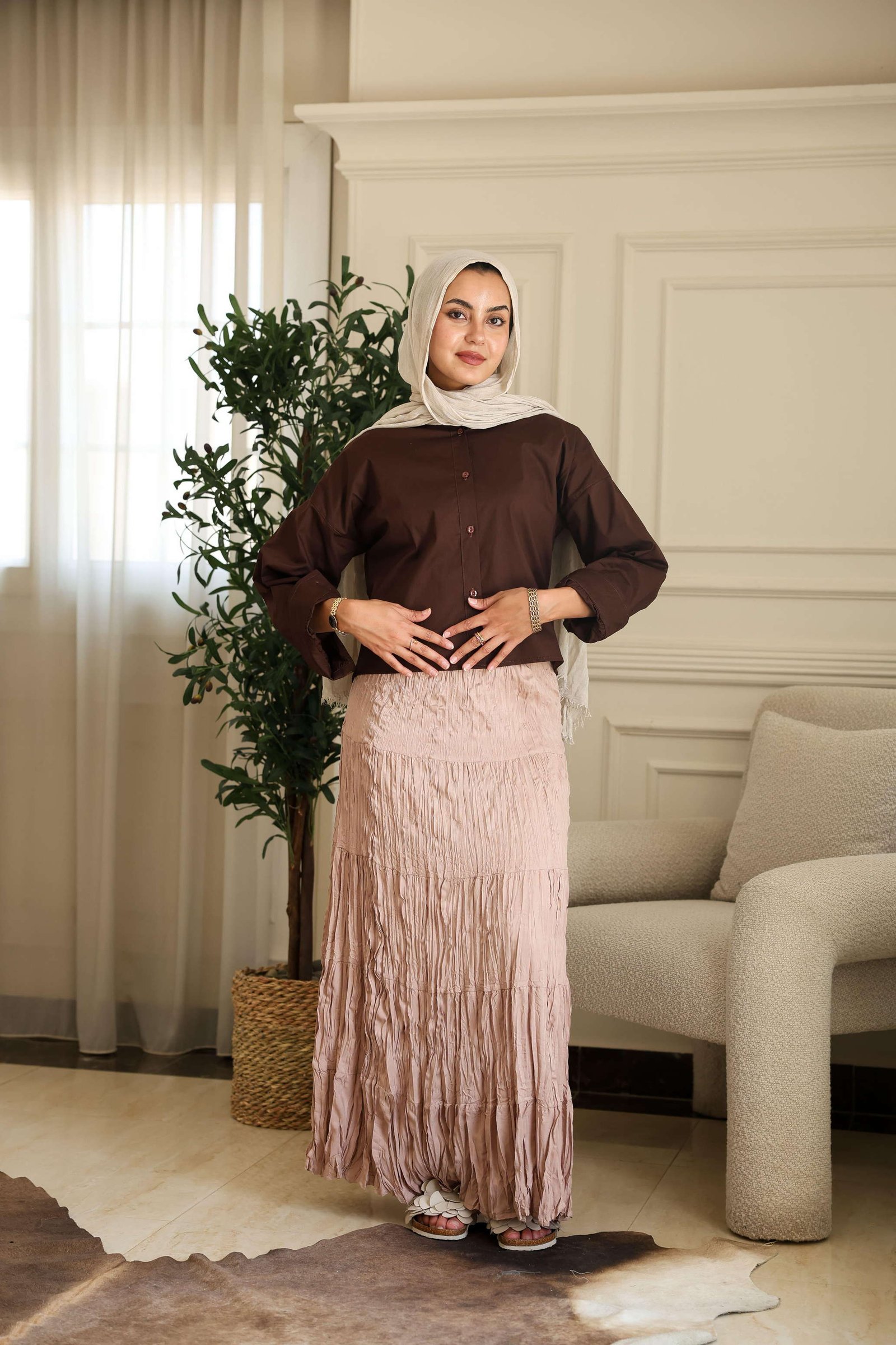 Beige luna skirt