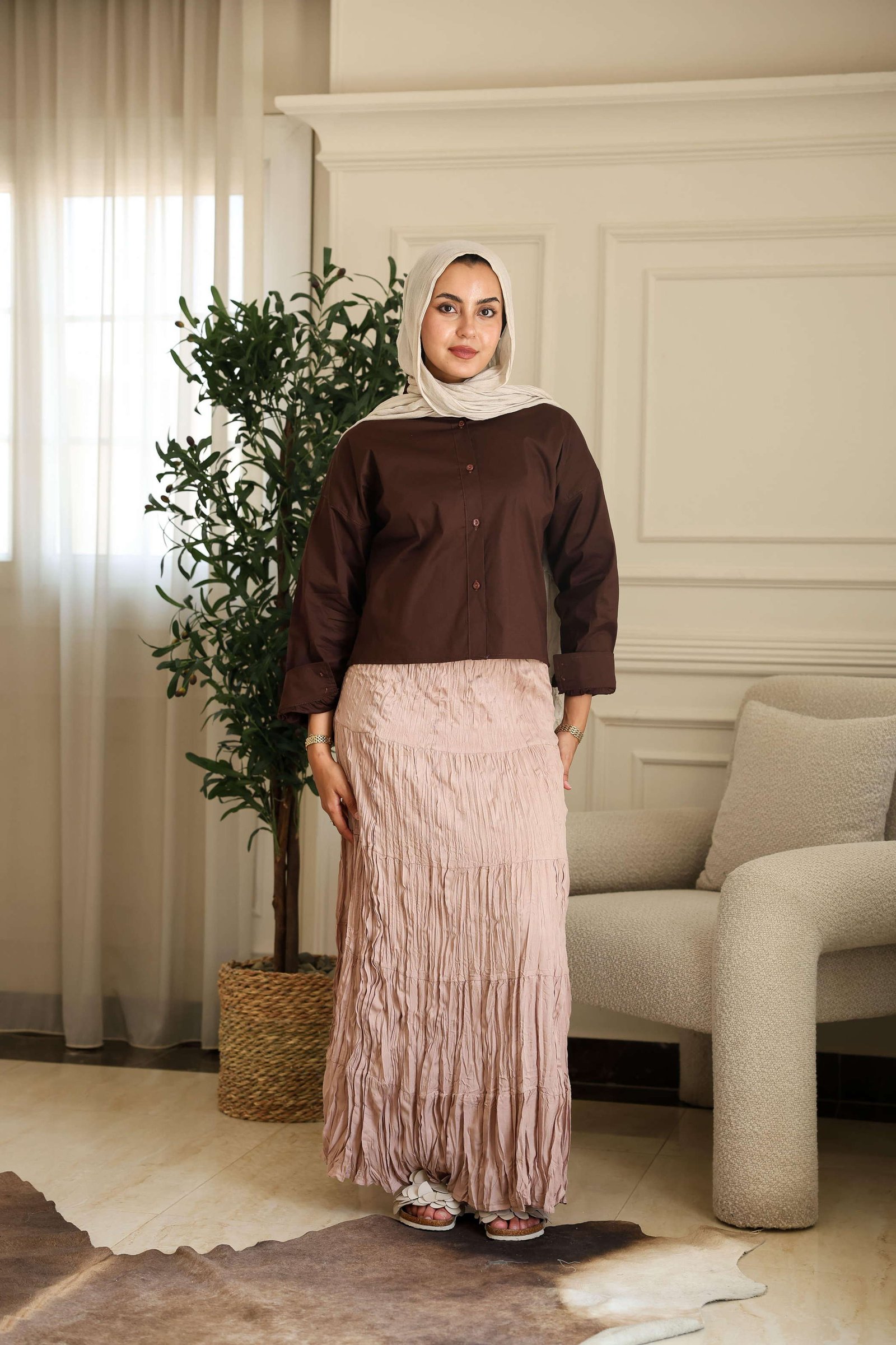 Beige luna skirt
