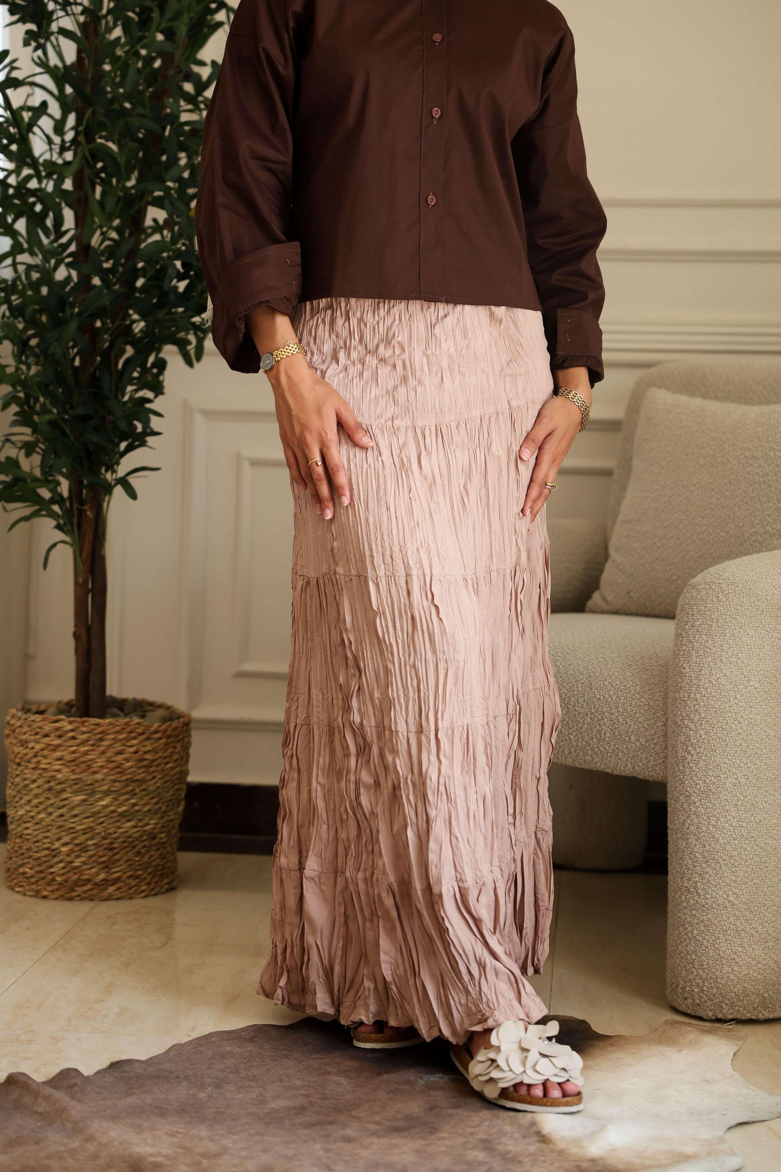 Beige luna skirt
