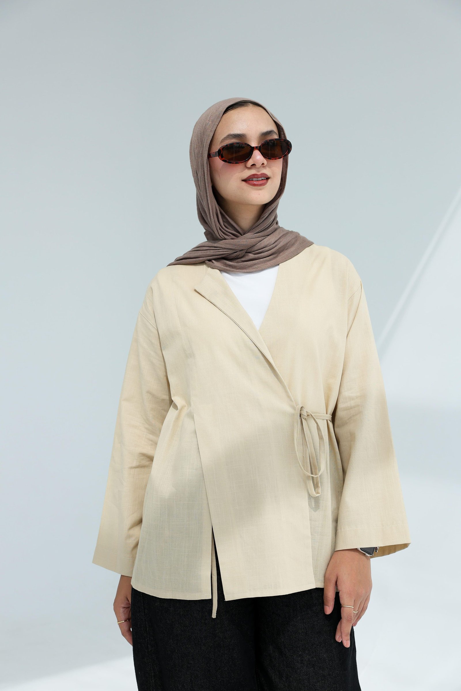 Beige Wrapped blouse
