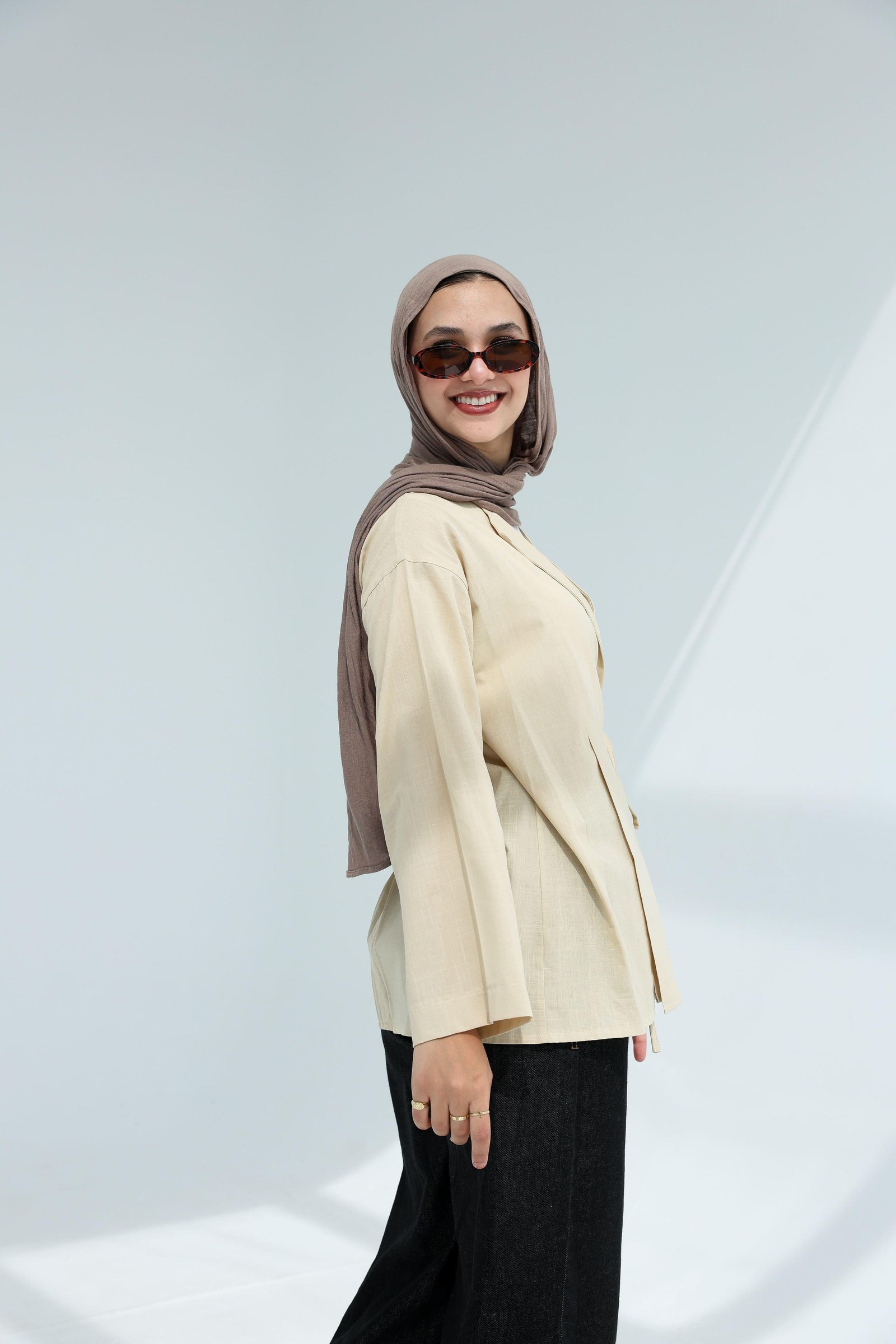 Beige Wrapped blouse