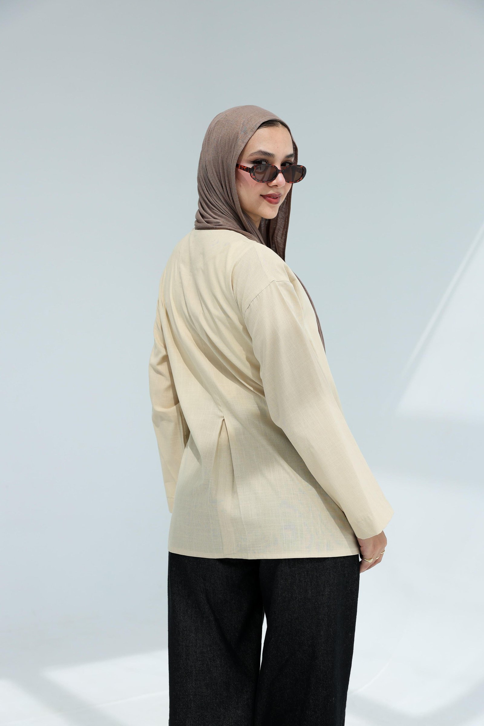 Beige Wrapped blouse