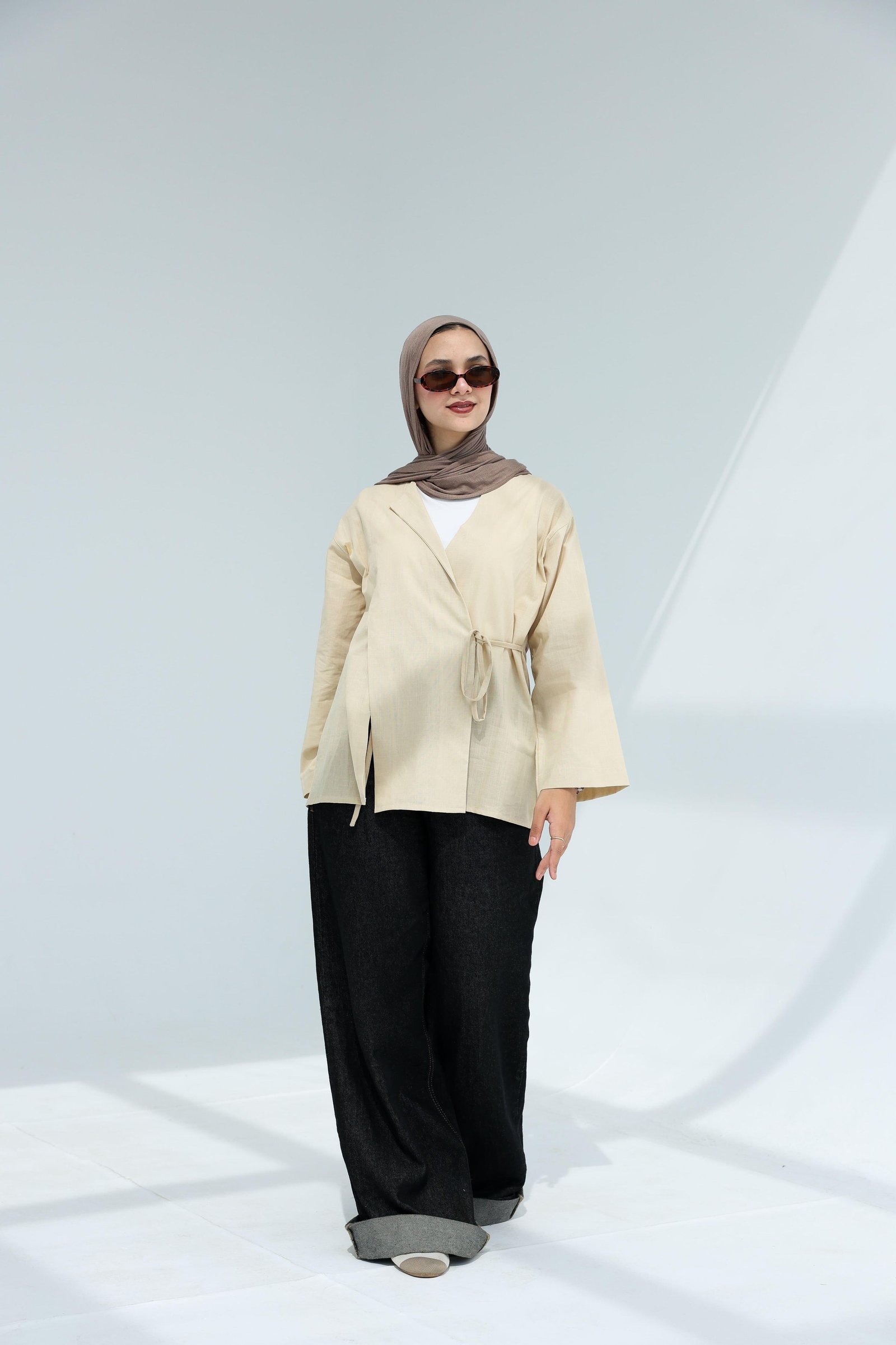 Beige Wrapped blouse