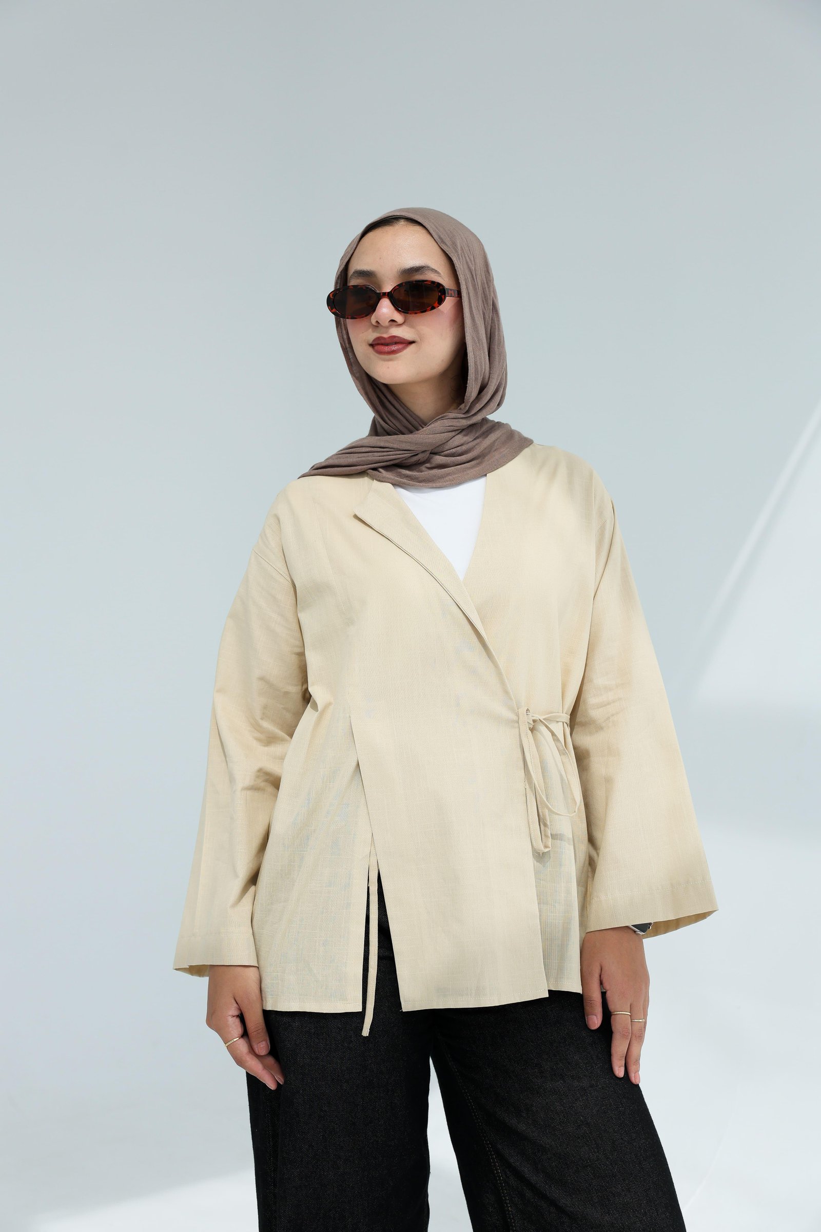 Beige Wrapped blouse