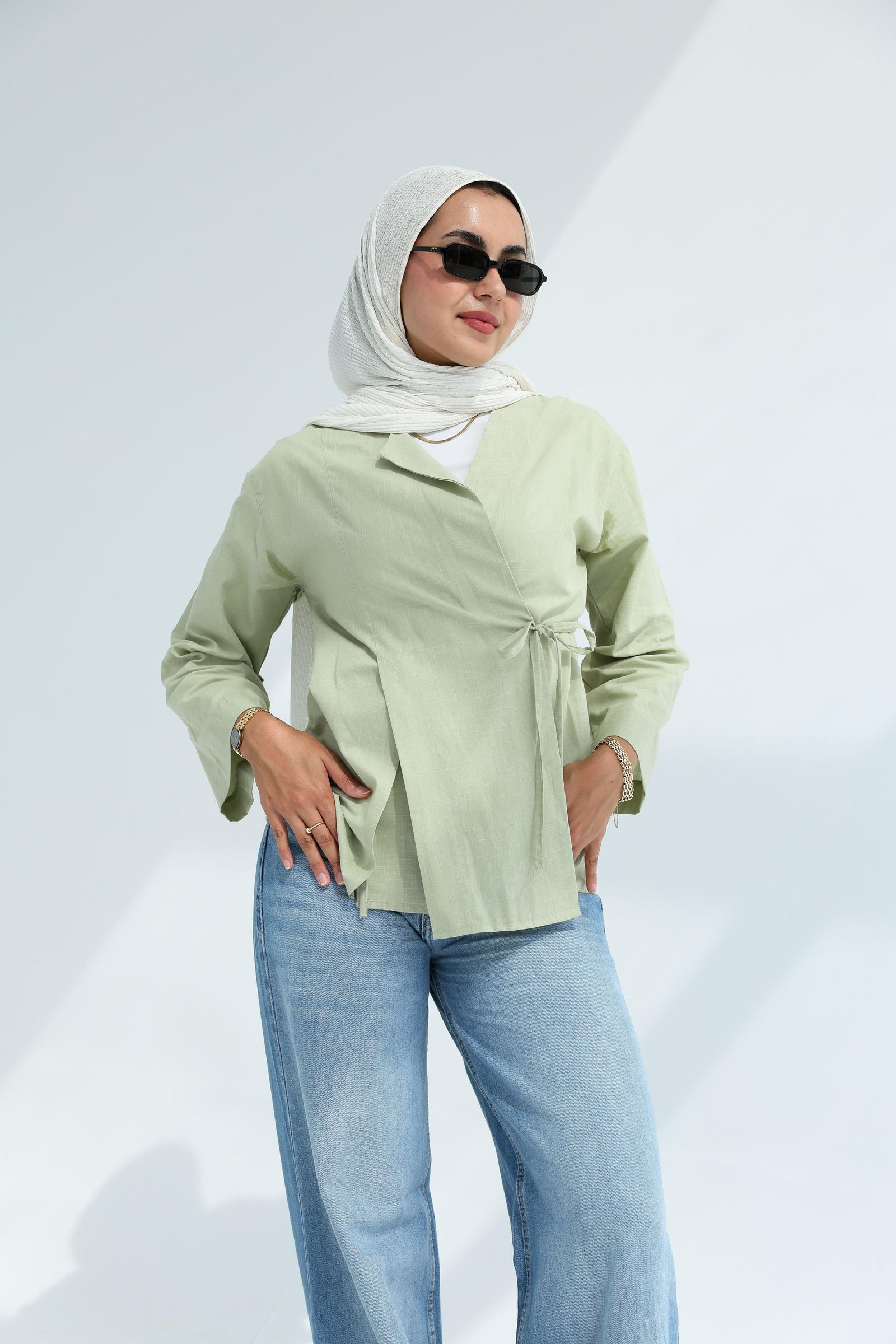 Mint Wrapped Blouse