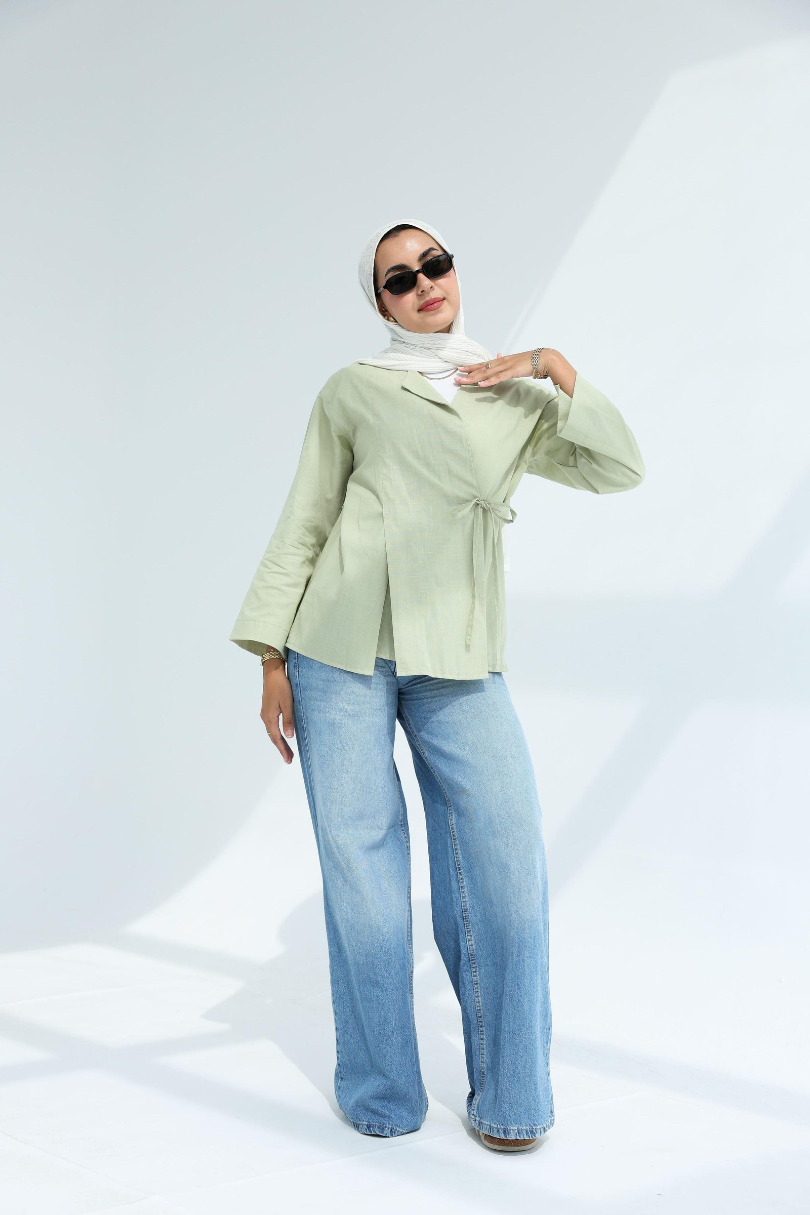 Mint Wrapped Blouse