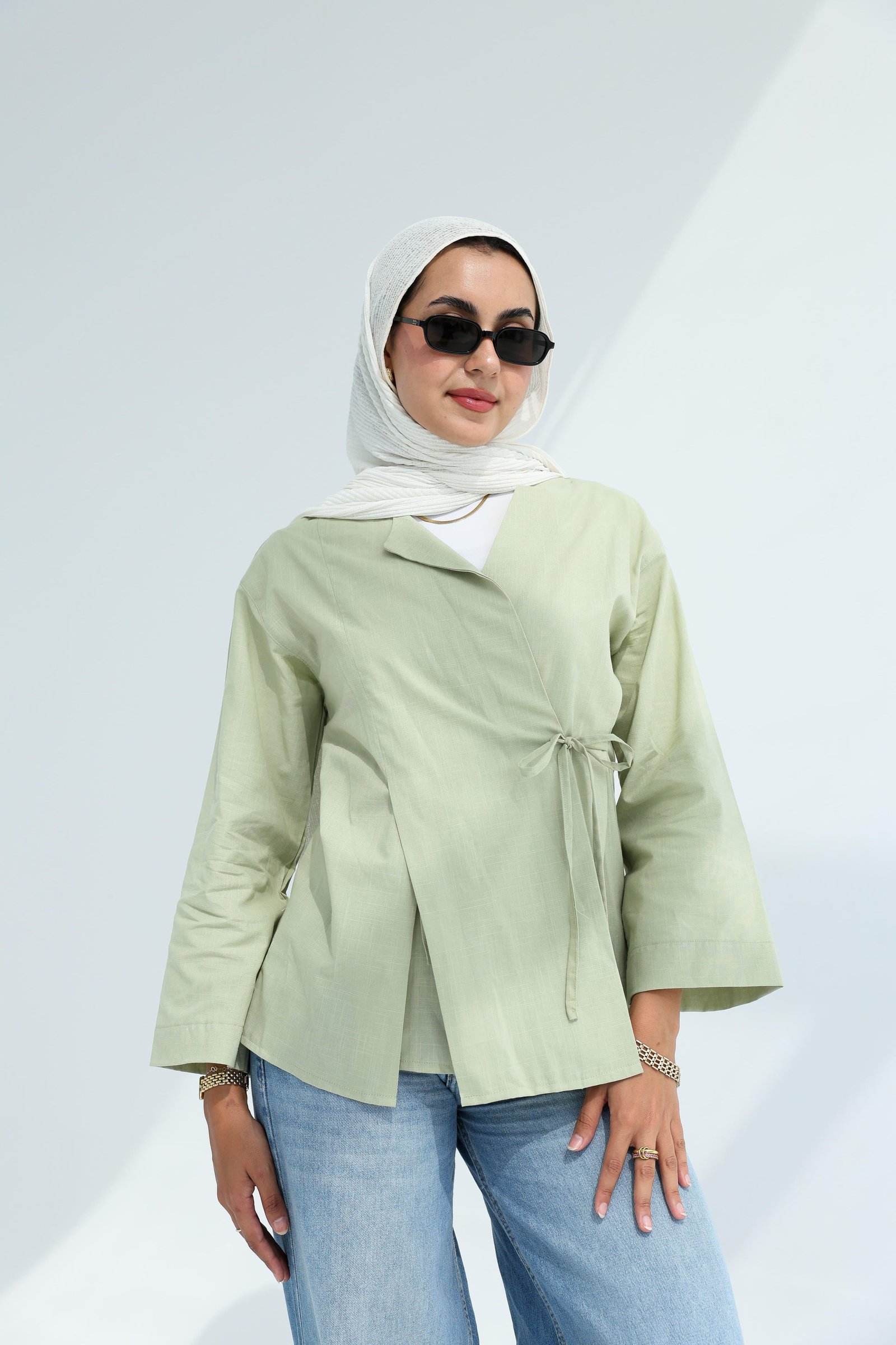Mint Wrapped Blouse