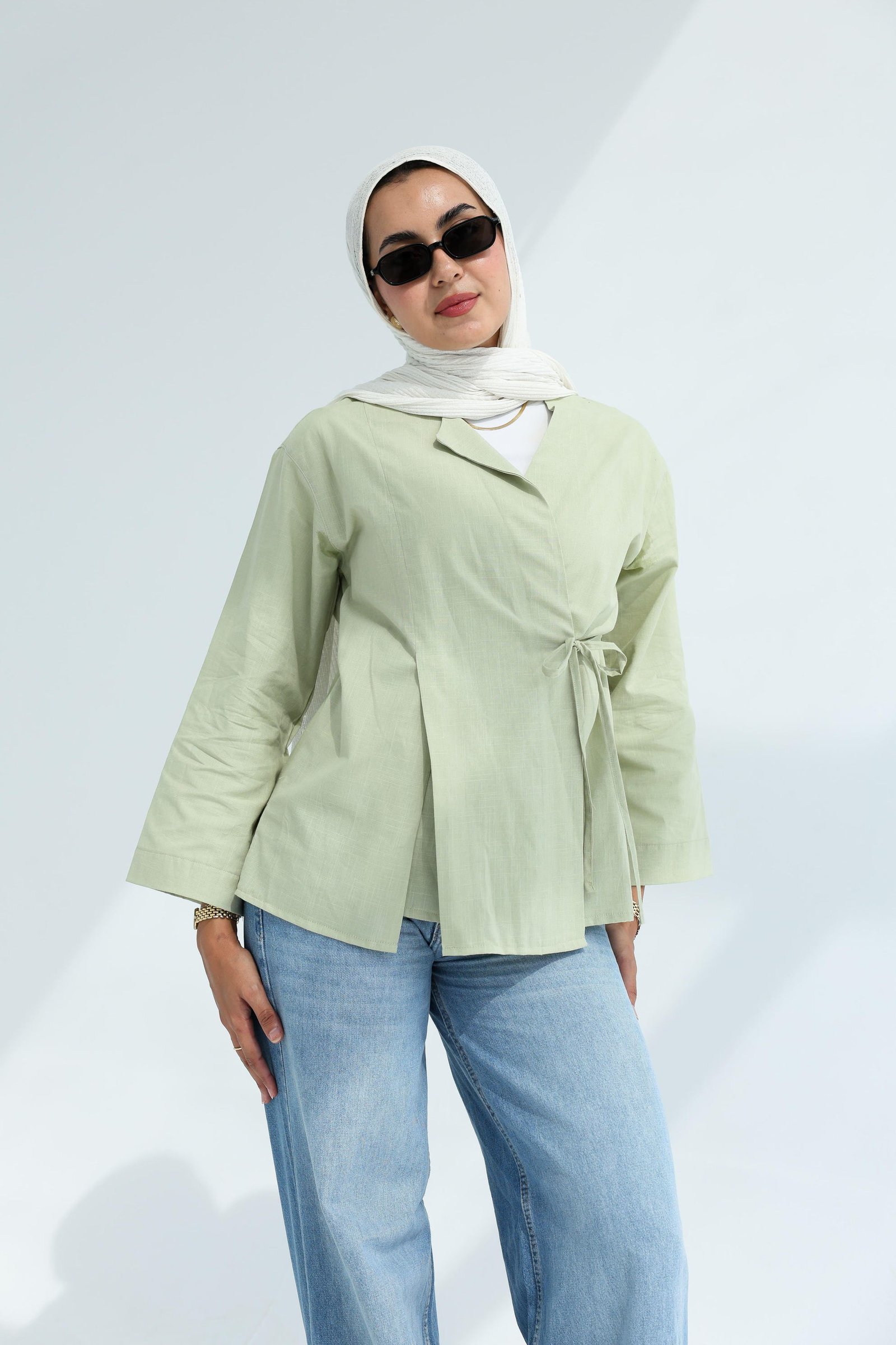 Mint Wrapped Blouse