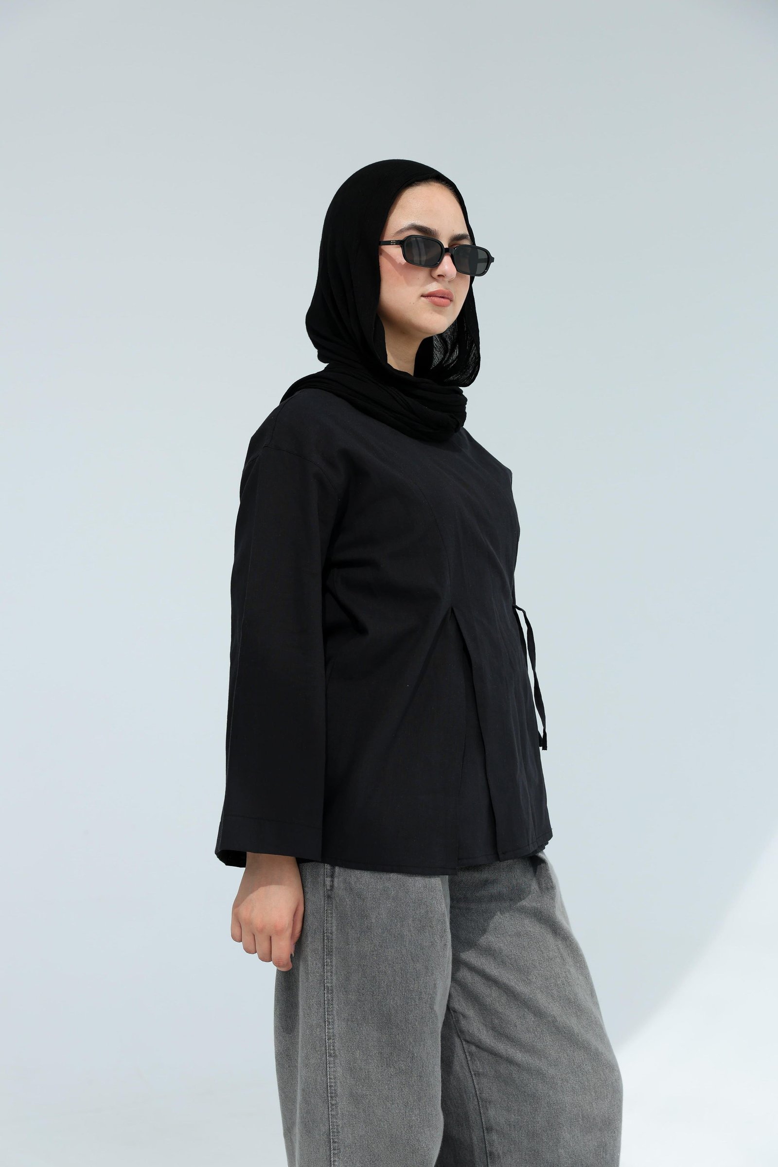 Black Wrapped Blouse