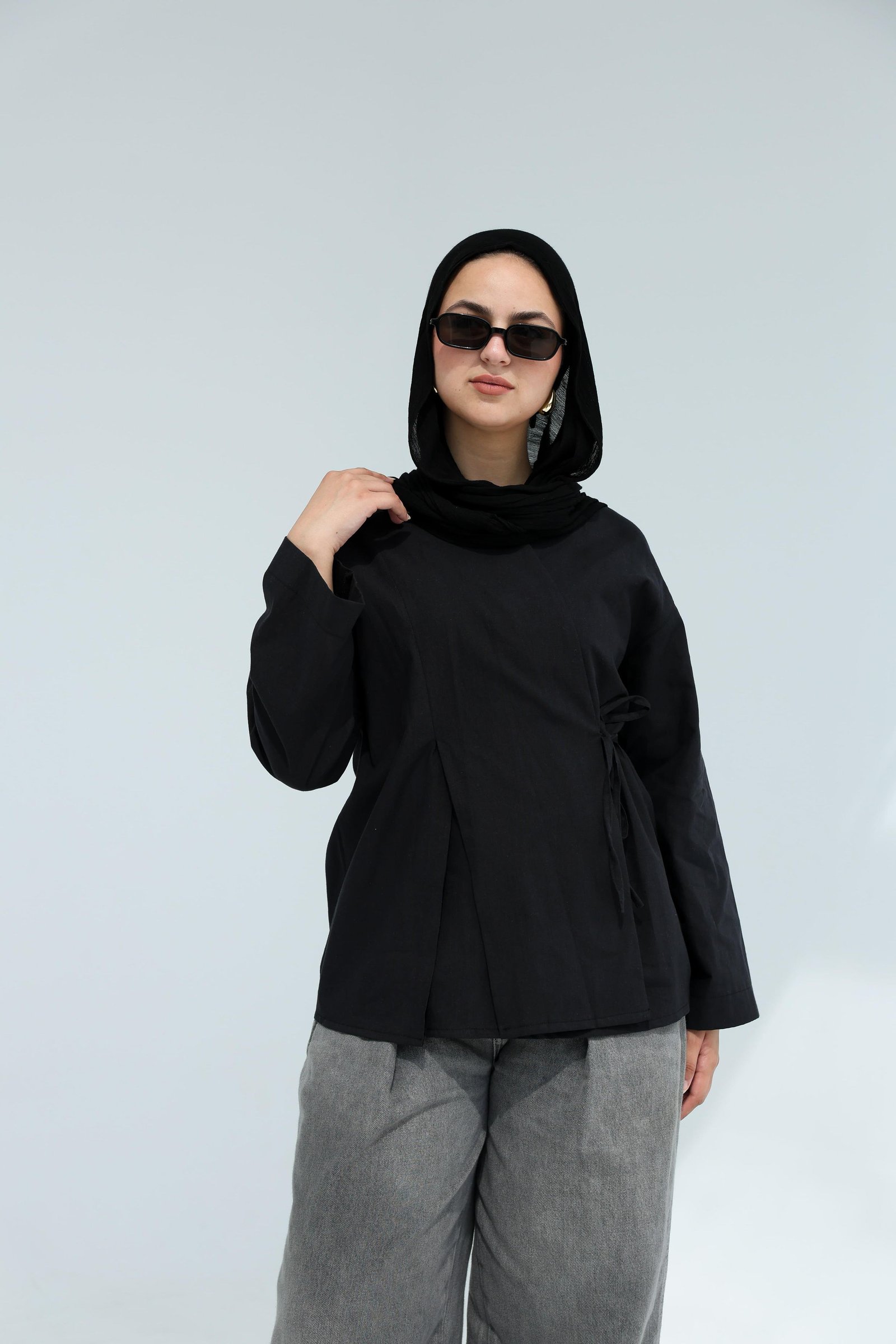 Black Wrapped Blouse