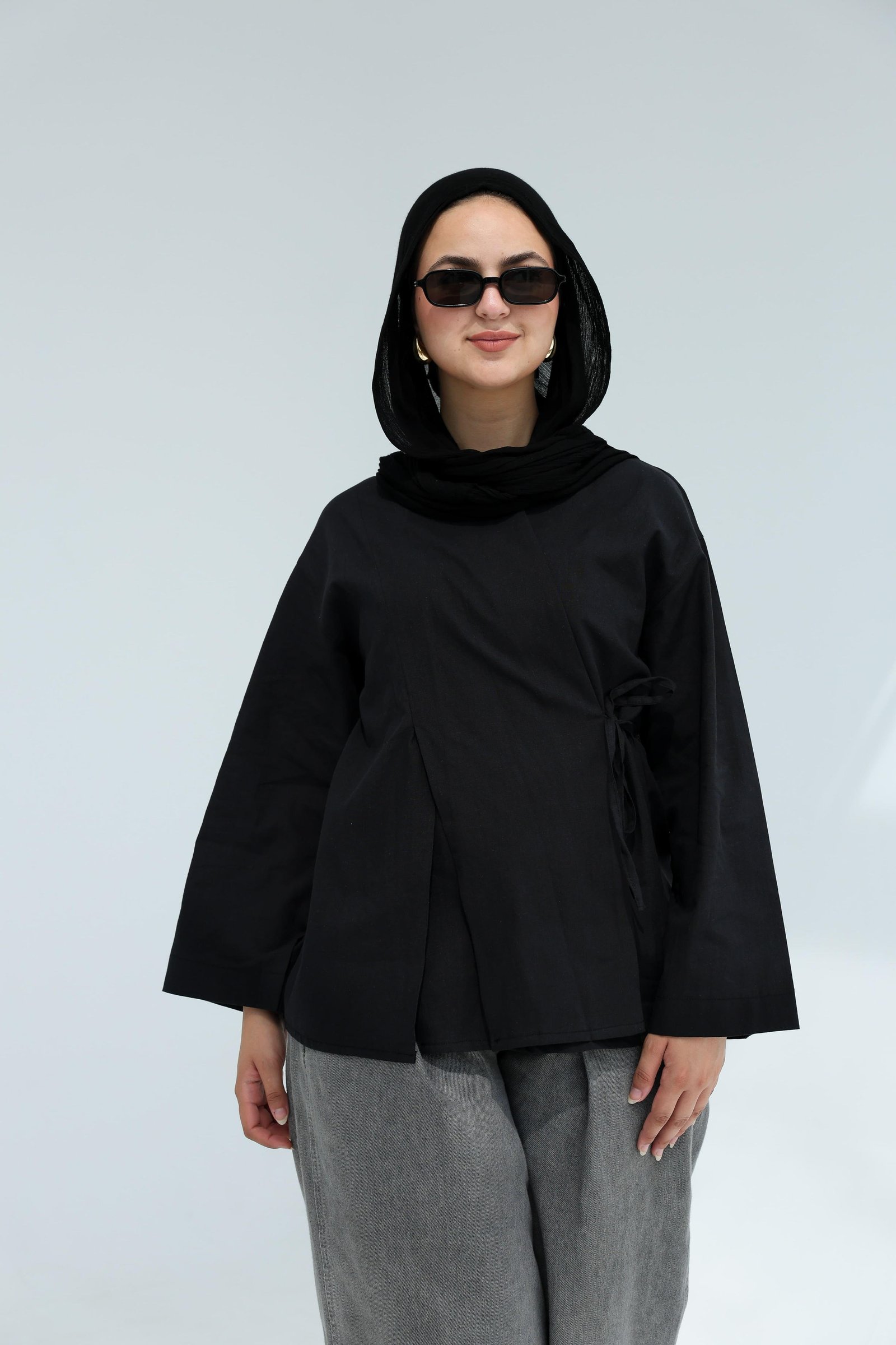 Black Wrapped Blouse