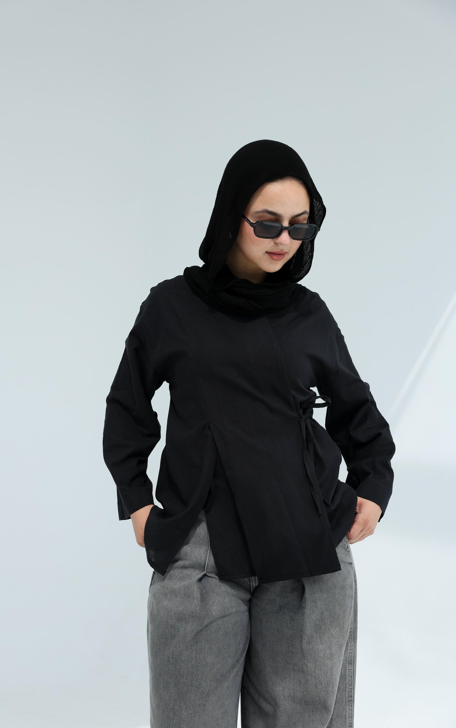 Black Wrapped Blouse