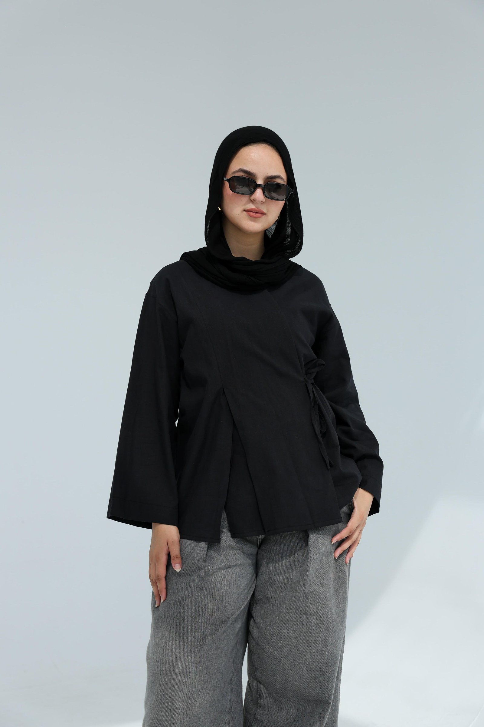 Black Wrapped Blouse
